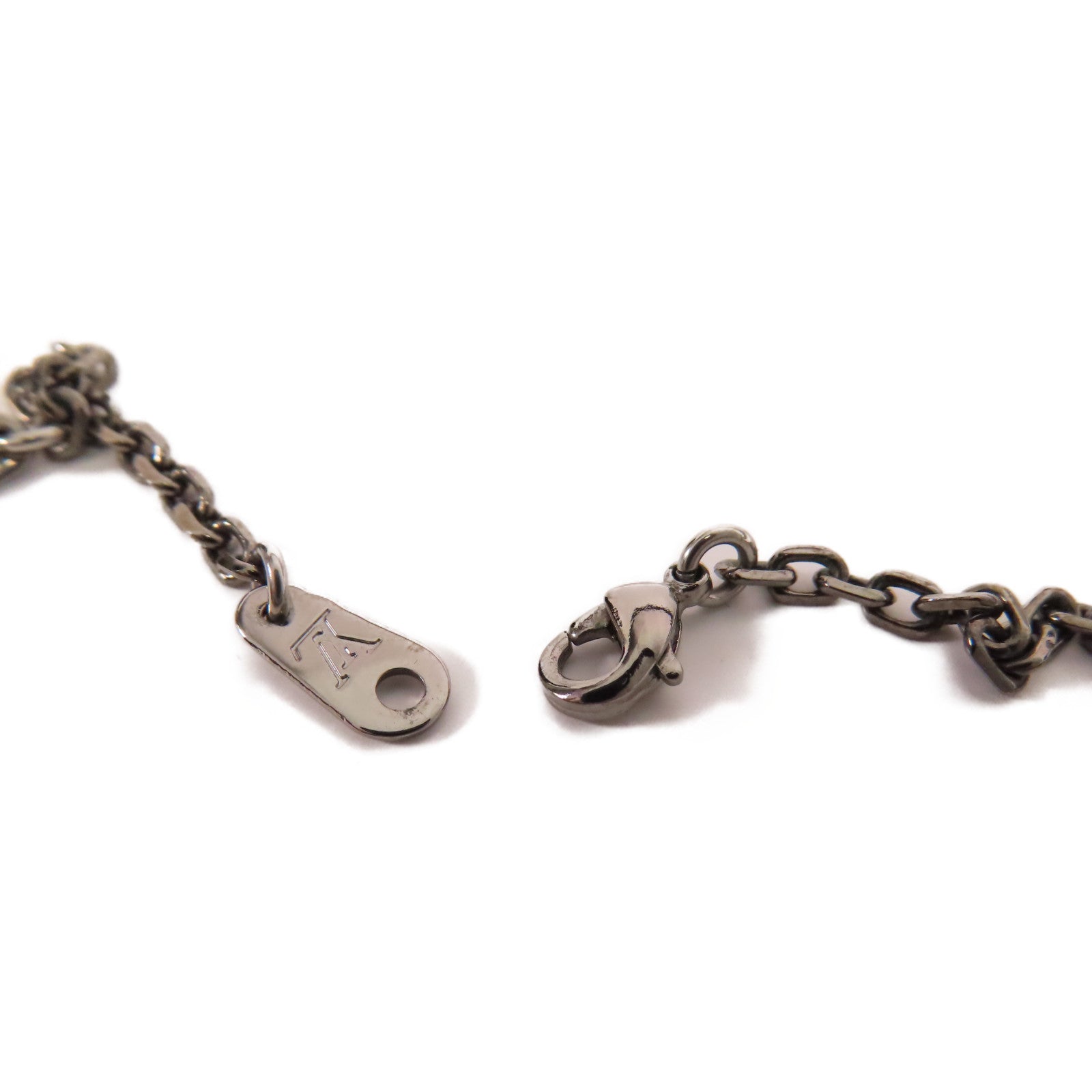 LOUIS VUITTON LV Padlock Necklace M01149 Metal Silver Gold