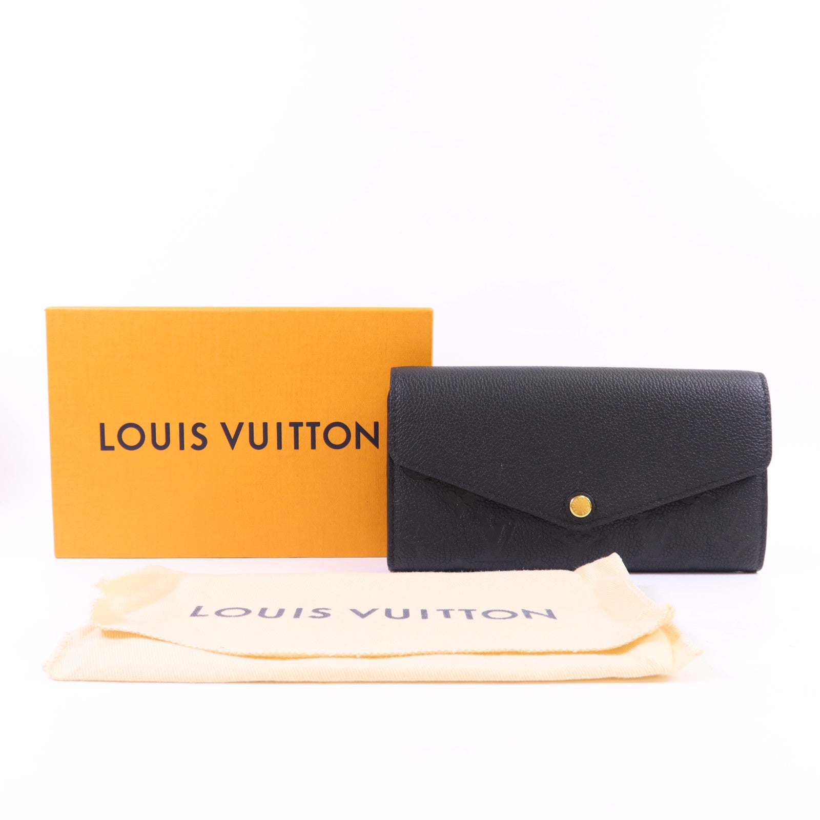 LOUIS VUITTON Monogram Empreinte Sarah Long Wallet金扣長錢包