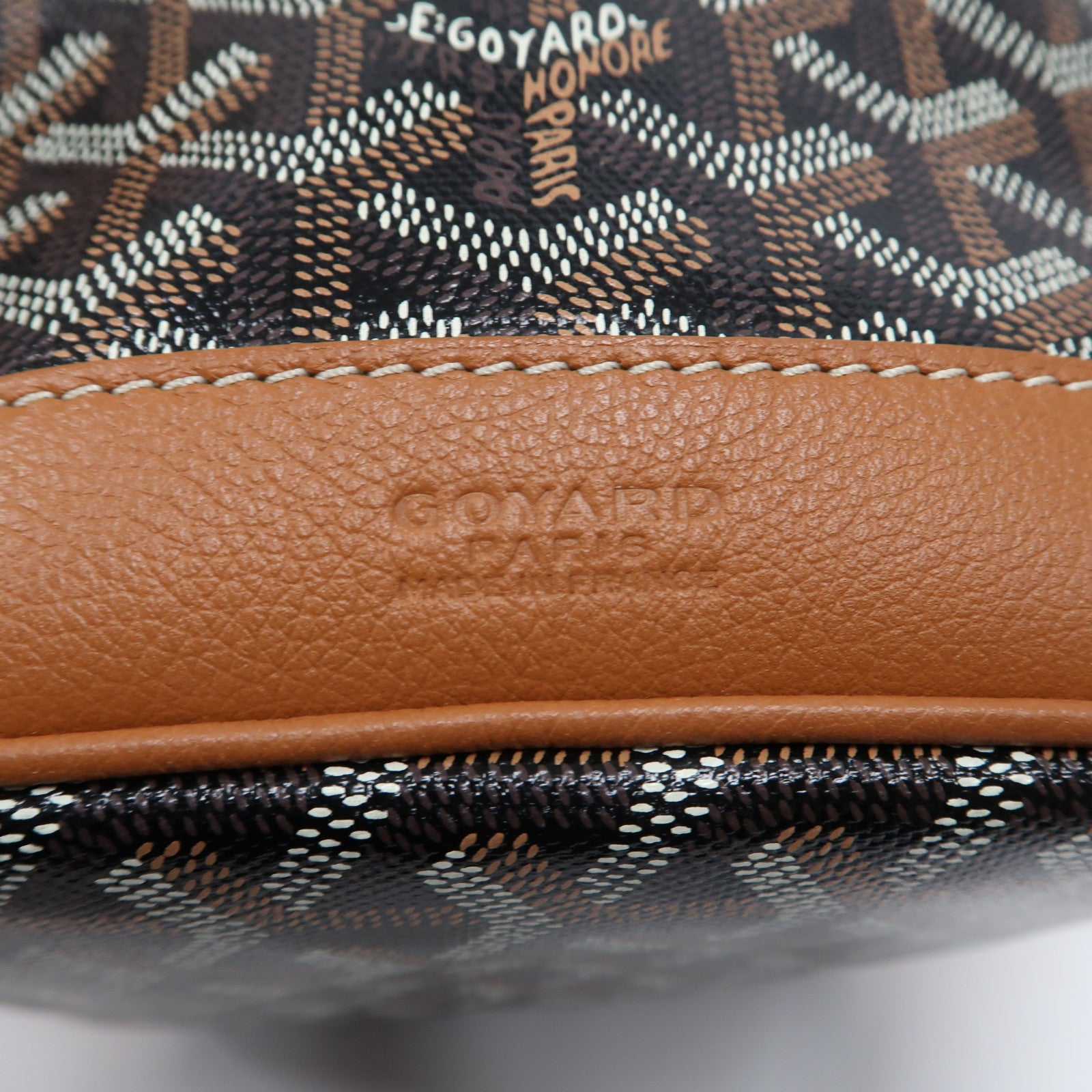GOYARD 塗層帆布Petit Flot Bucket銀扣肩背袋黑色/啡色