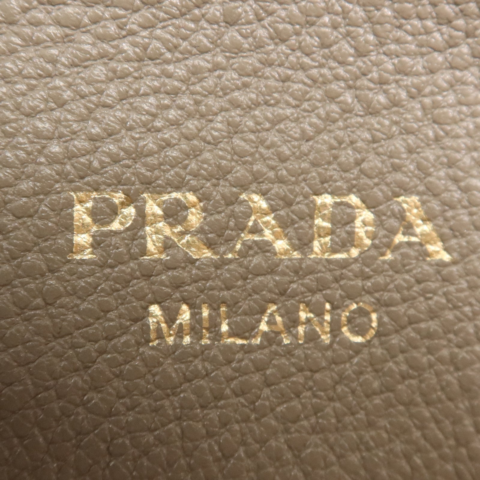 PRADA 牛皮皮革Nero Vitello Daino Bag金扣手挽肩背兩用袋