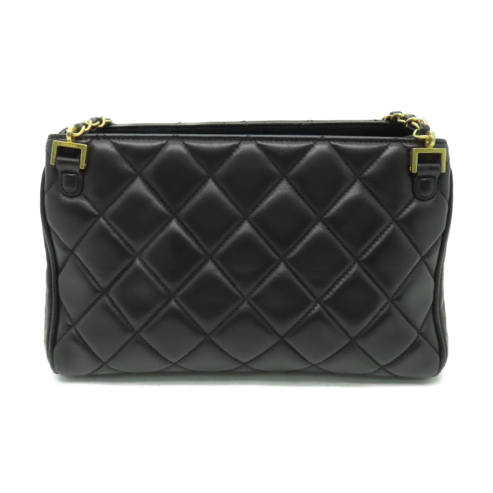 CHANEL 【激減優惠】菱格羊皮皮革Chain Choulder Bag金扣鏈帶肩背袋黒色