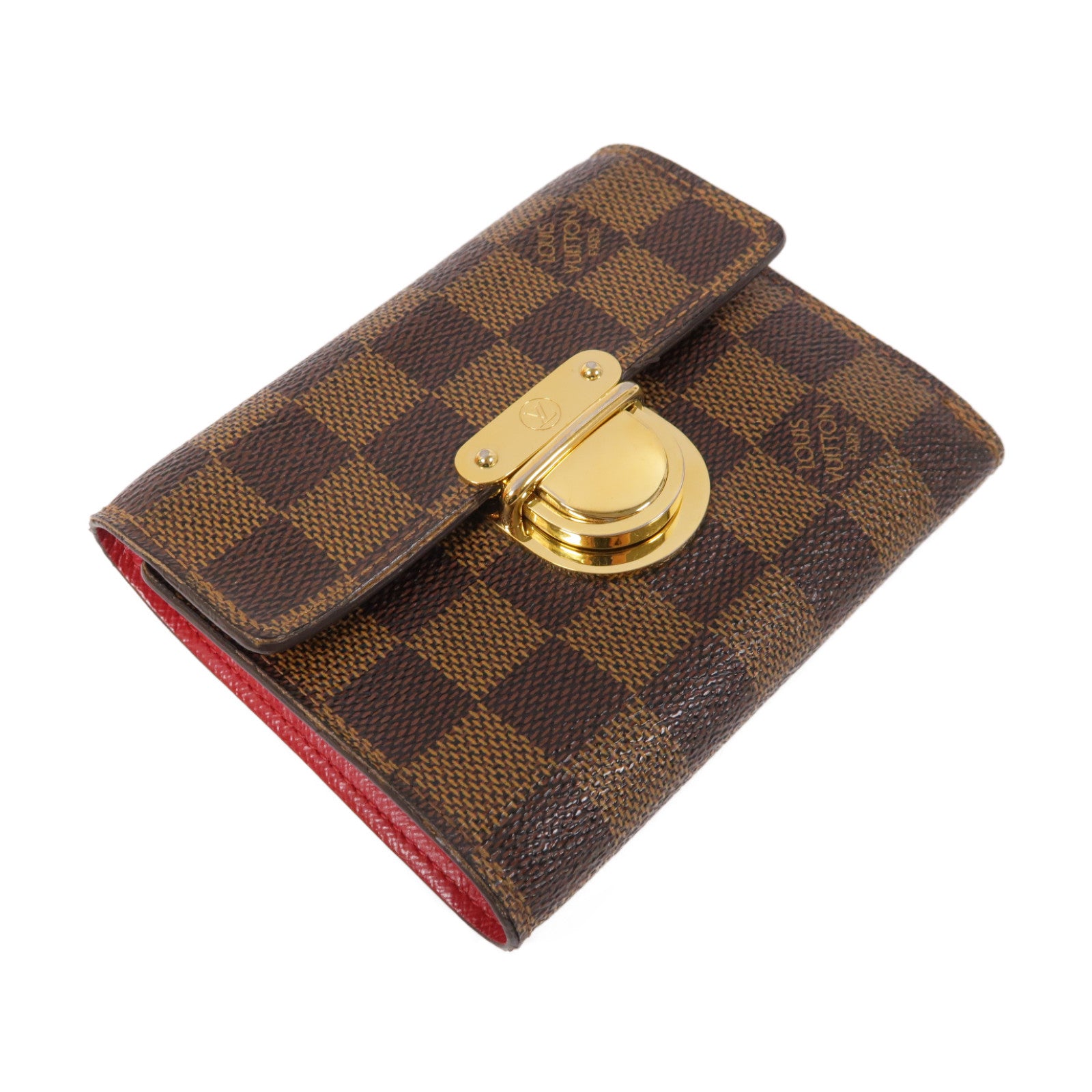 LOUIS VUITTON 【激減優惠】Damier Pottefeuille Koala Wallet金扣折疊錢包啡色