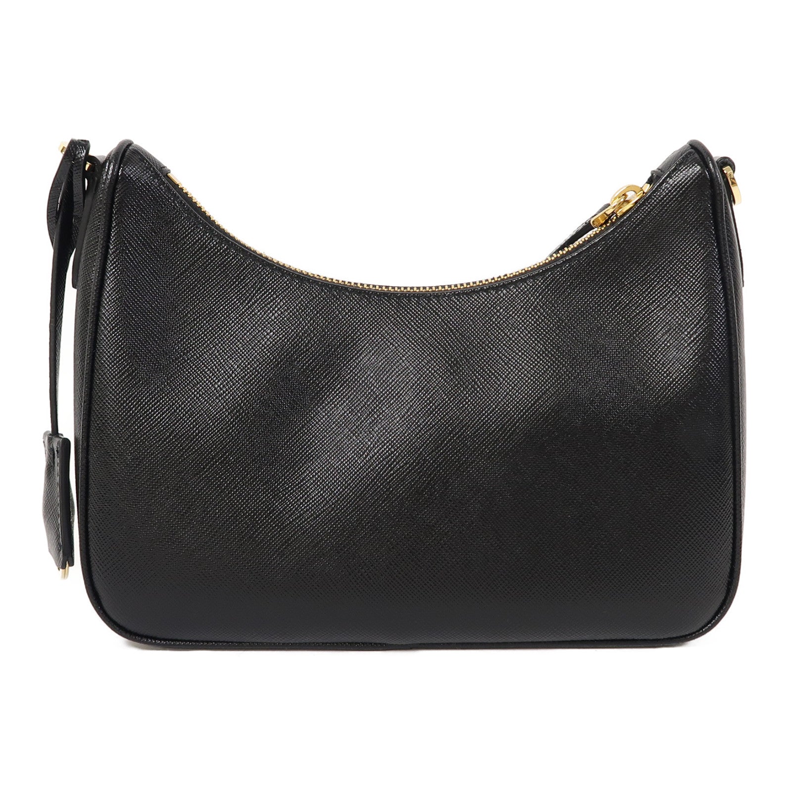 PRADA Saffiano皮革Re-Edition 2005金扣肩背袋黑色