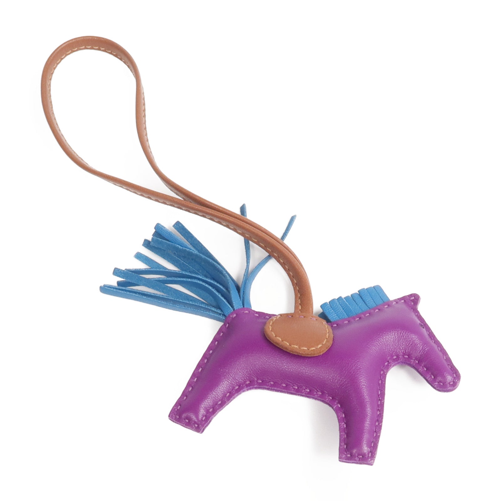 HERMES Milo皮革Rodeo PM掛飾Anemone