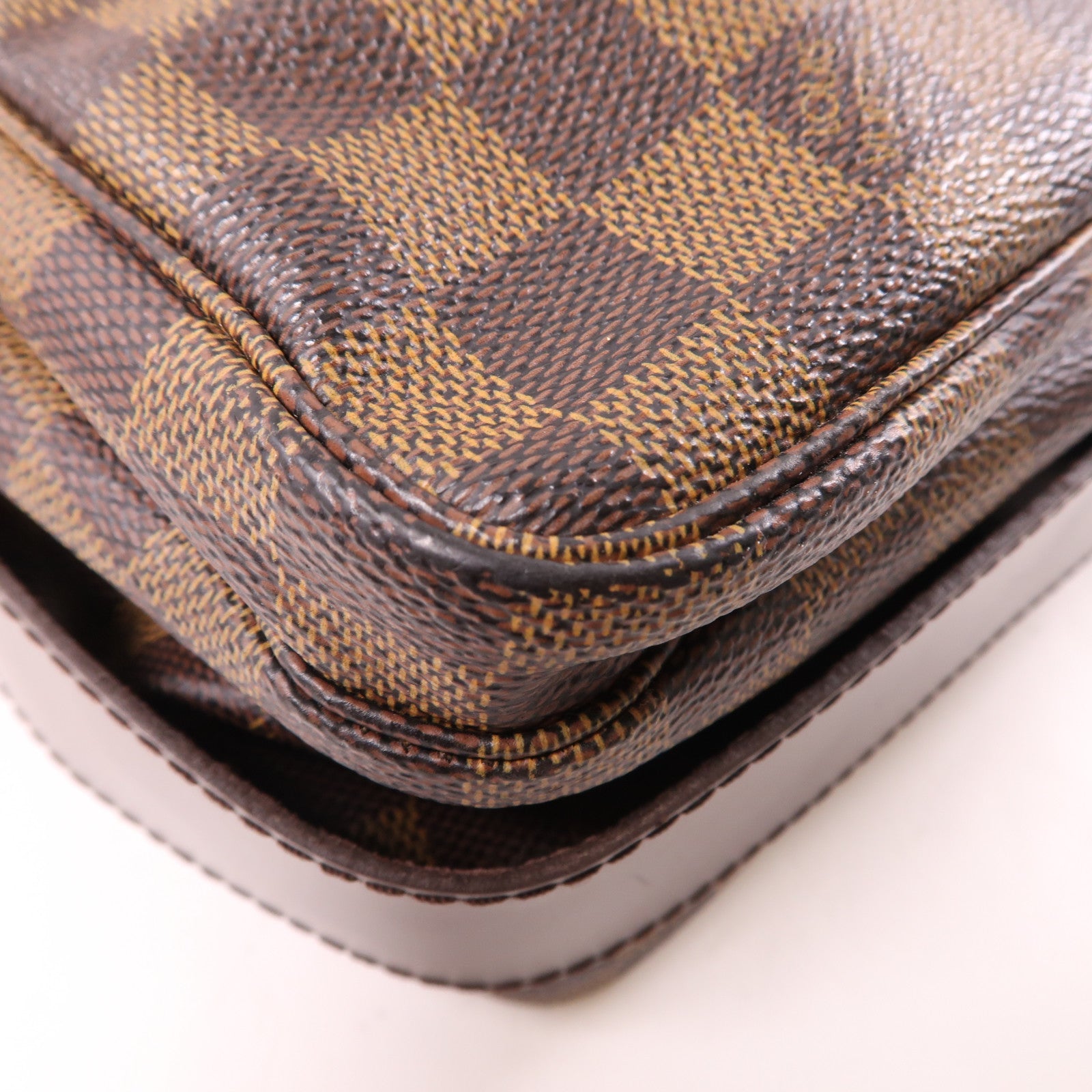 LOUIS VUITTON Damier Naviglio金扣肩背袋棕色
