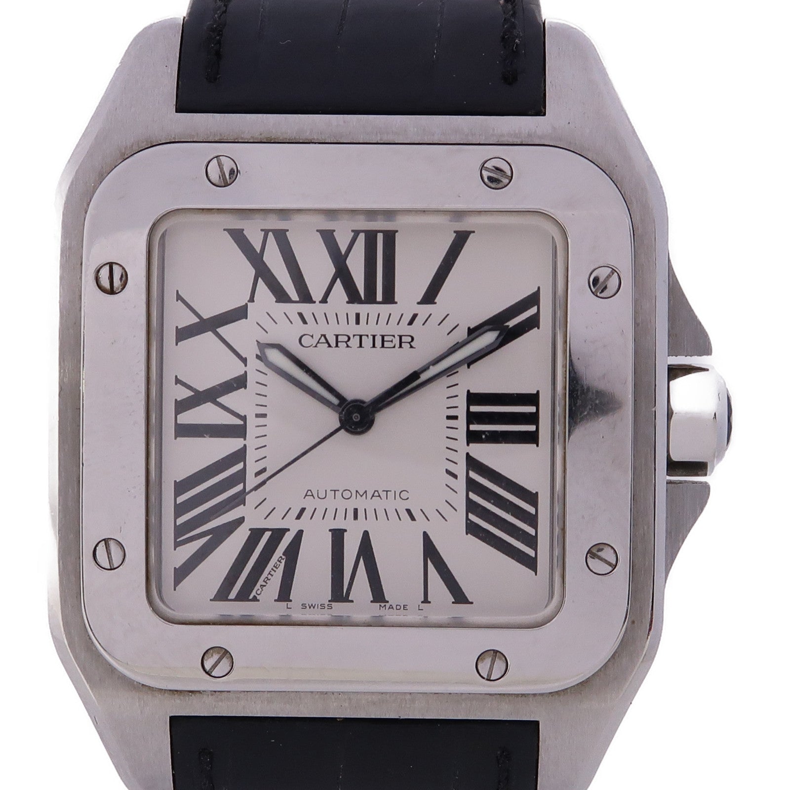CARTIER Santos 100不鏽鋼手錶自動機芯白色