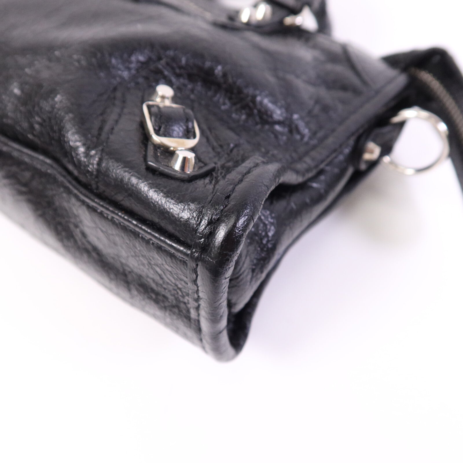BALENCIAGA 羊皮皮革Nano City銀扣手挽肩背兩用袋