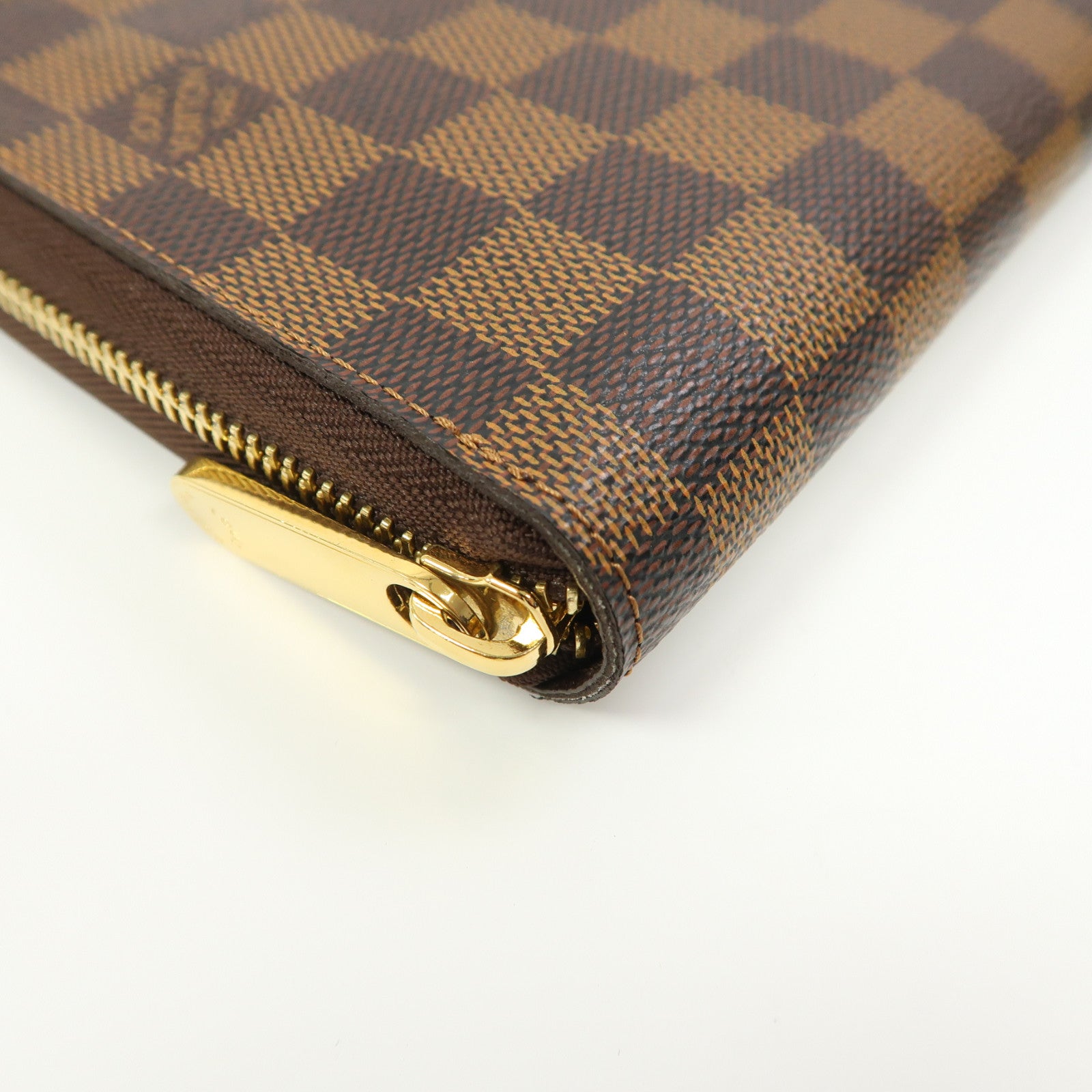 LOUIS VUITTON Damier Zippy Organizer金扣拉鍊長錢包啡色