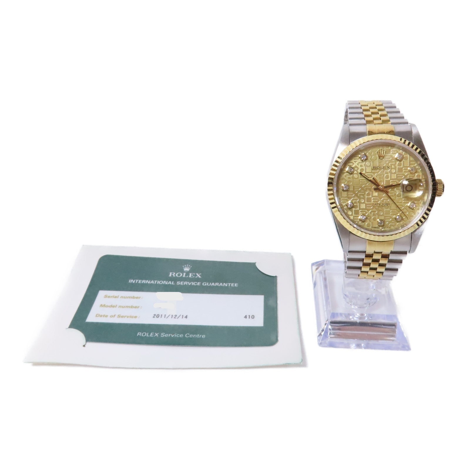 ROLEX Datejust 18K黃金/不鏽鋼手錶自動機芯金色