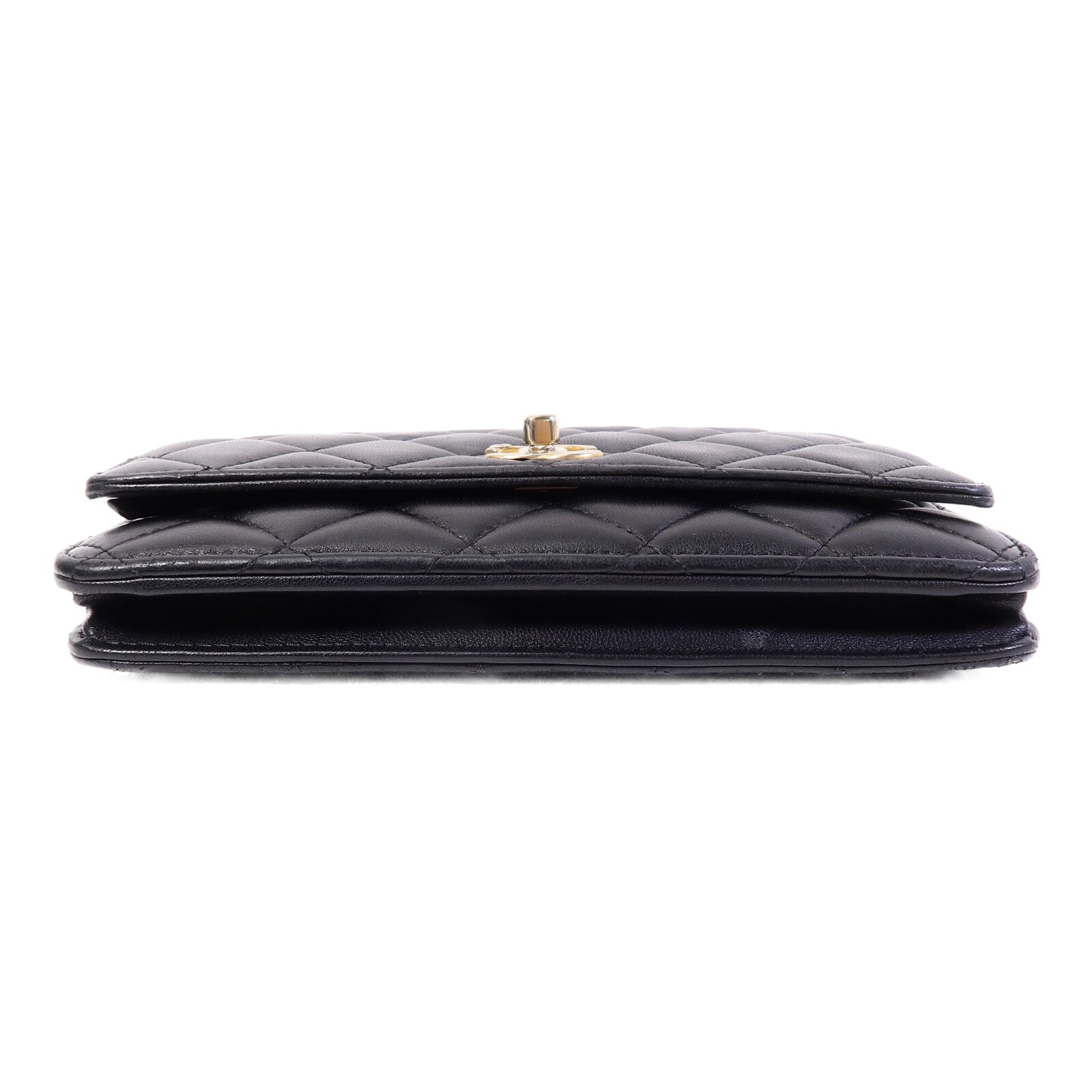CHANEL 羊皮皮革Wallet On Chain W Gold Ball鏈帶肩背袋