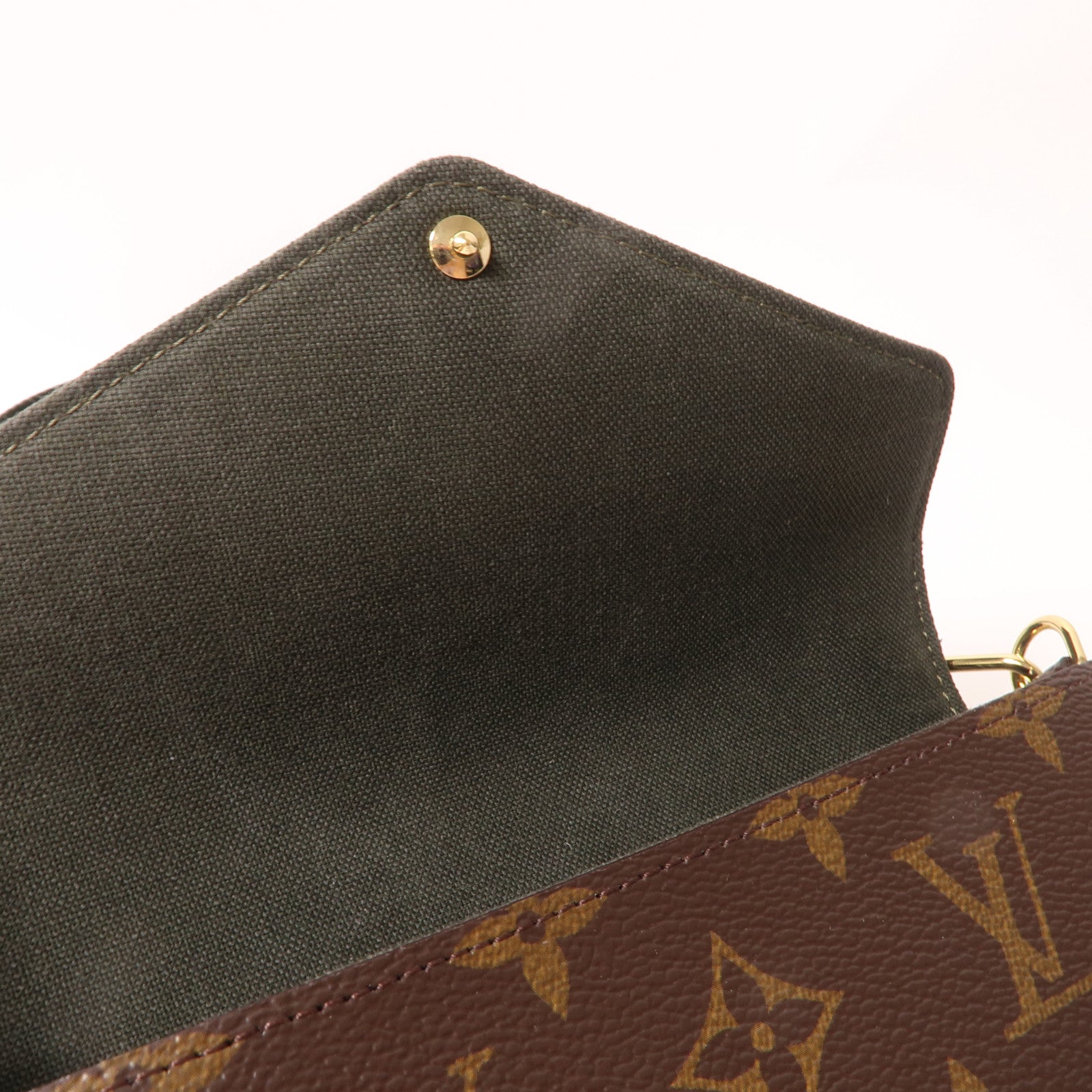 LOUIS VUITTON Monogram Felicie Strap & Go金扣肩背袋啡色