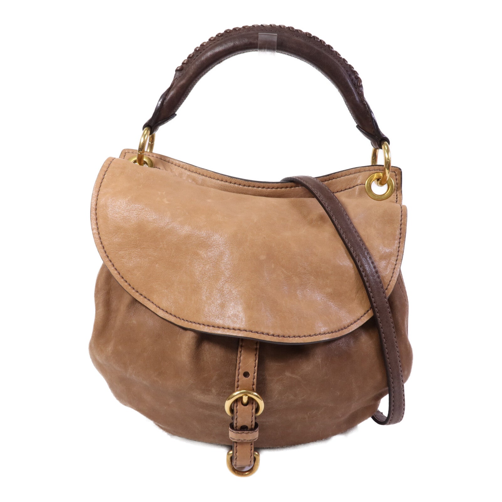 Miu Miu 牛皮皮革Shoulder Bag金扣肩背袋