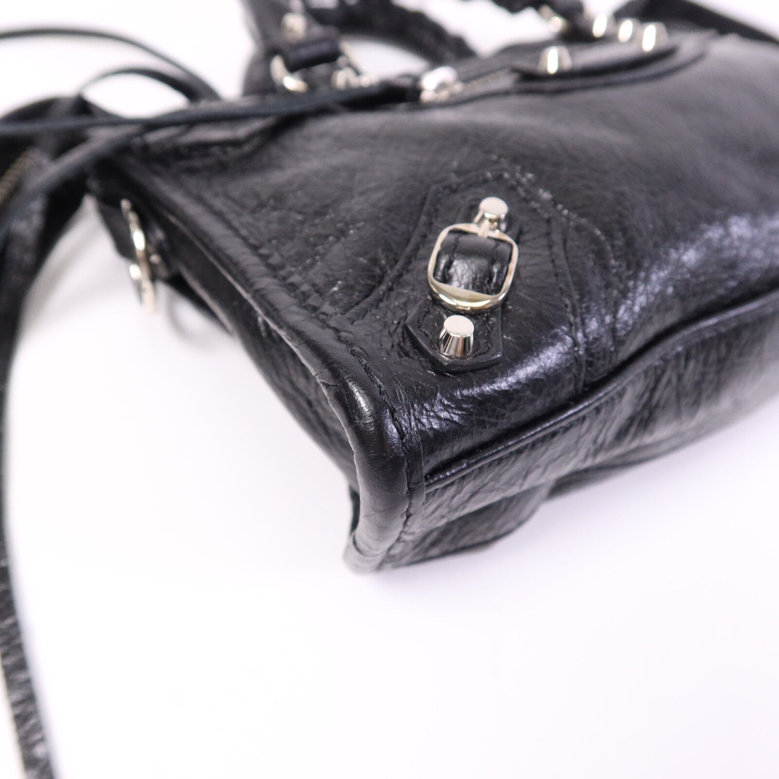 BALENCIAGA 羊皮皮革Nano City銀扣手挽肩背兩用袋
