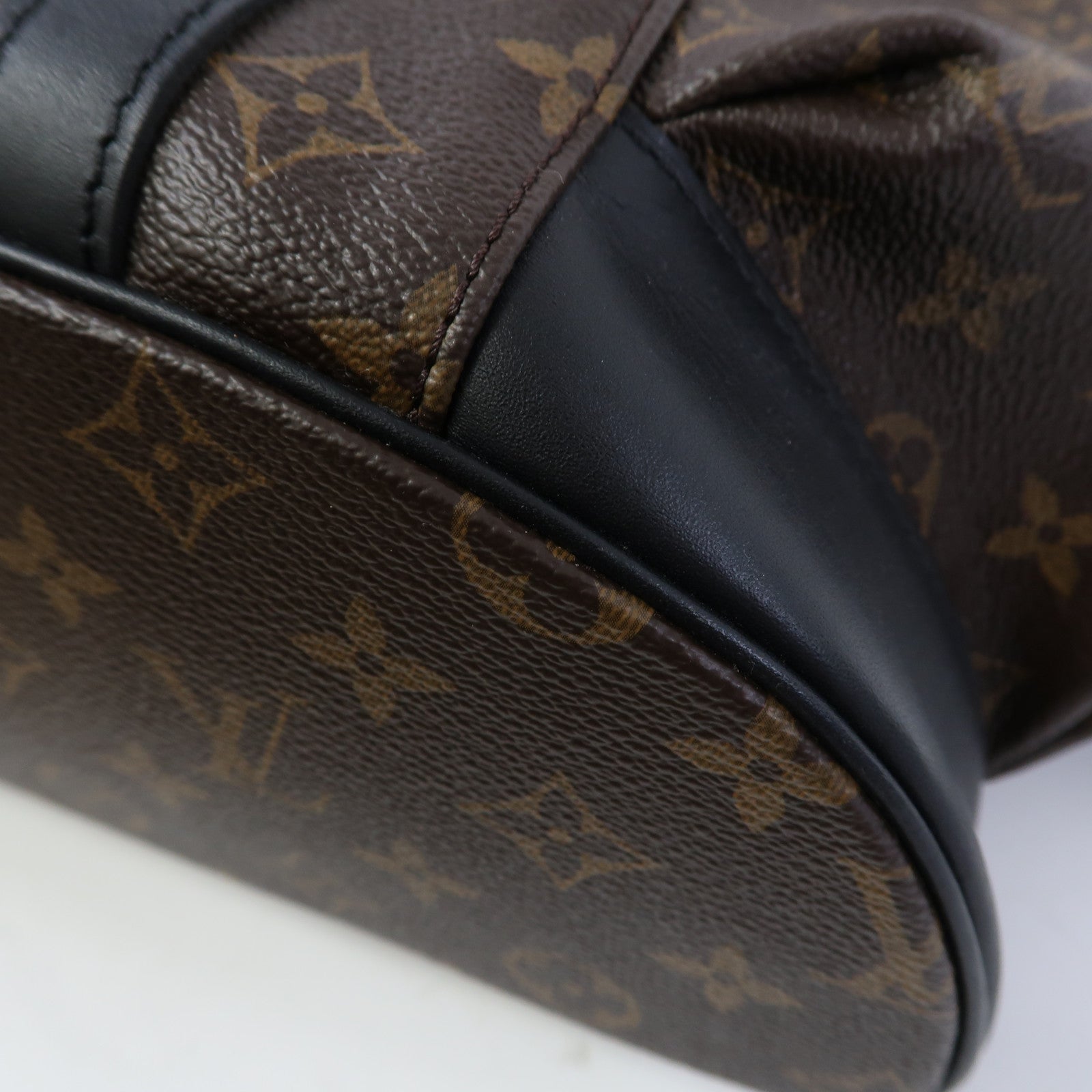 LOUIS VUITTON Monogram Macassar Christopher MM銀扣背包啡色