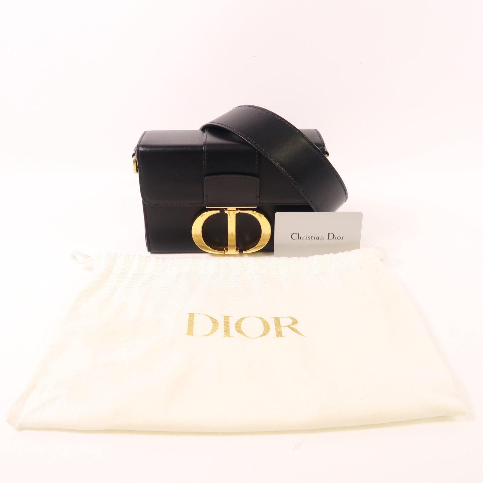 Dior 【激減優惠】牛皮皮革30 Montaigne金扣肩背袋