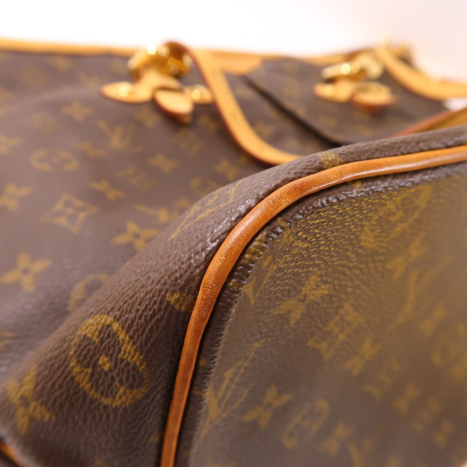 LOUIS VUITTON Monogram Palermo GM金扣手挽肩背兩用袋棕色