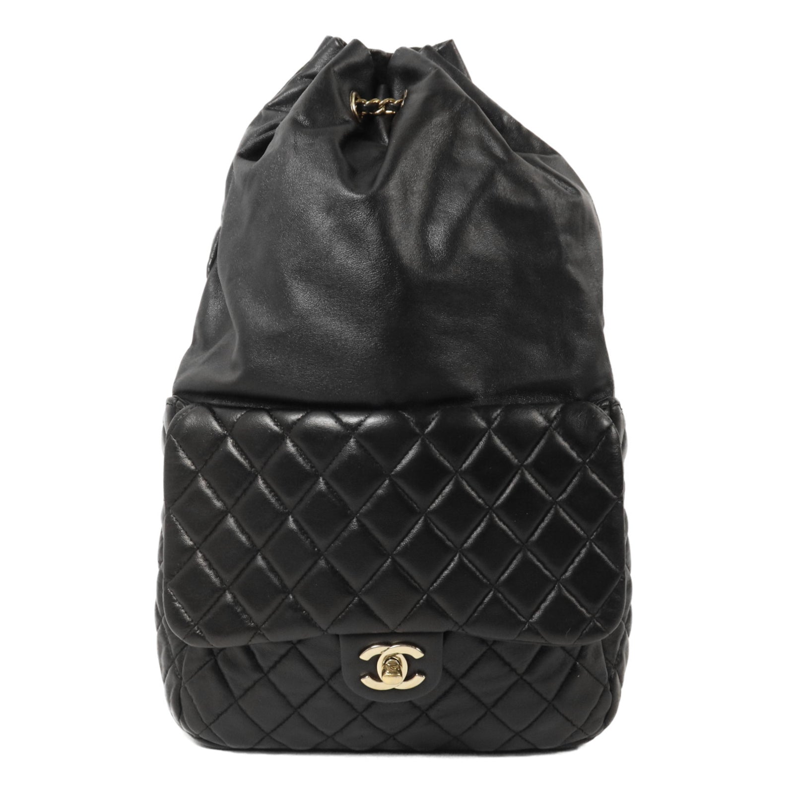 CHANEL 羊皮皮革Matelasse鏈帶背包