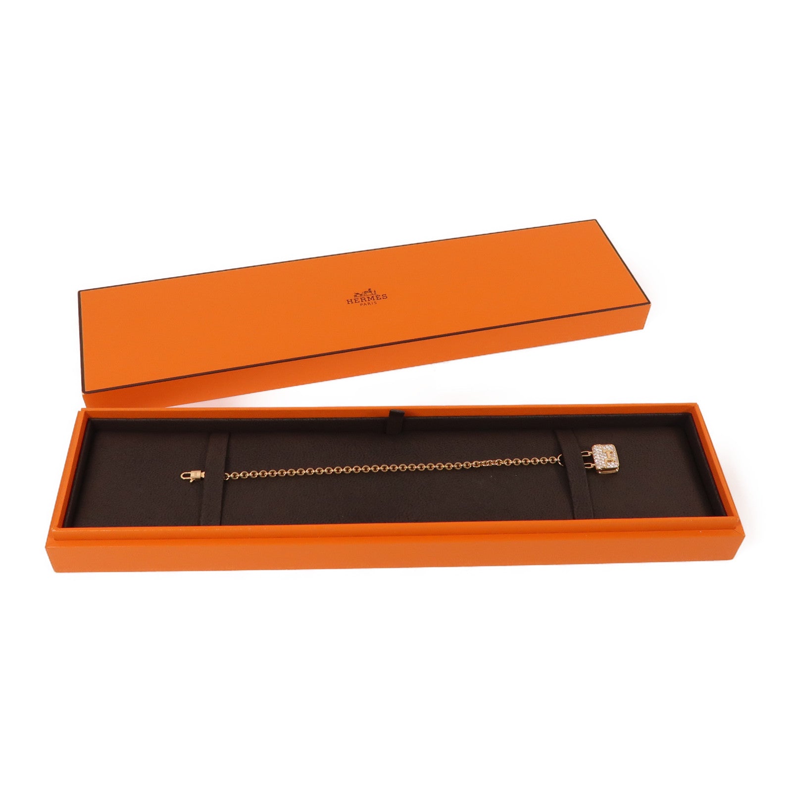 HERMES 18K玫瑰金Amulettes Constance Bracelet手鏈