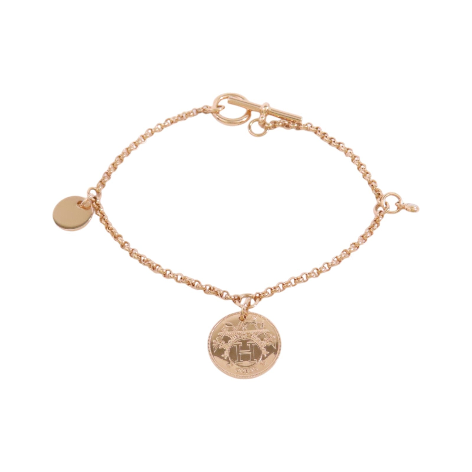 HERMES 18K玫瑰金Ex-Libris Diamond Bracelet金扣鑽石手鏈