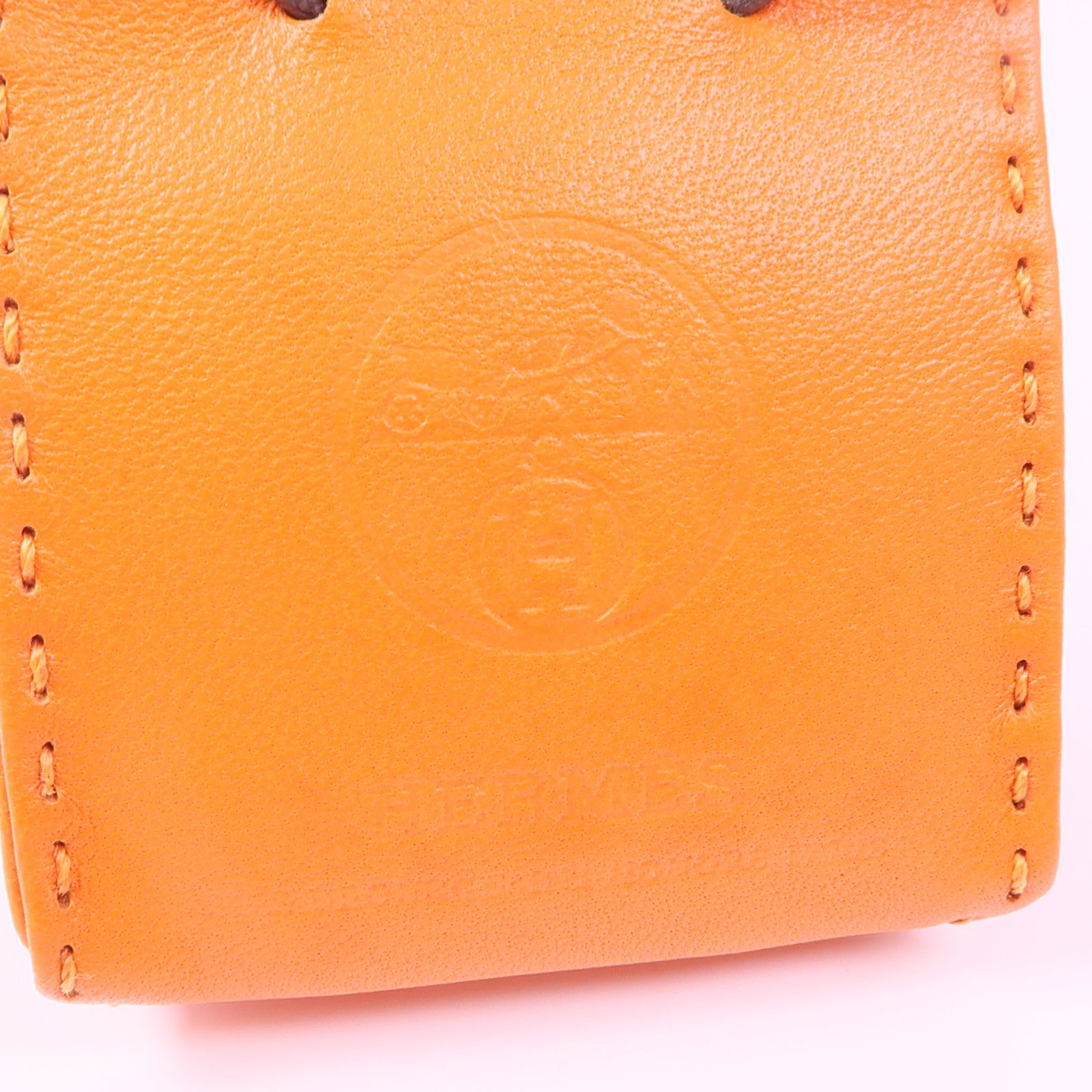 HERMES Charm Veau Swift Leather Orange
