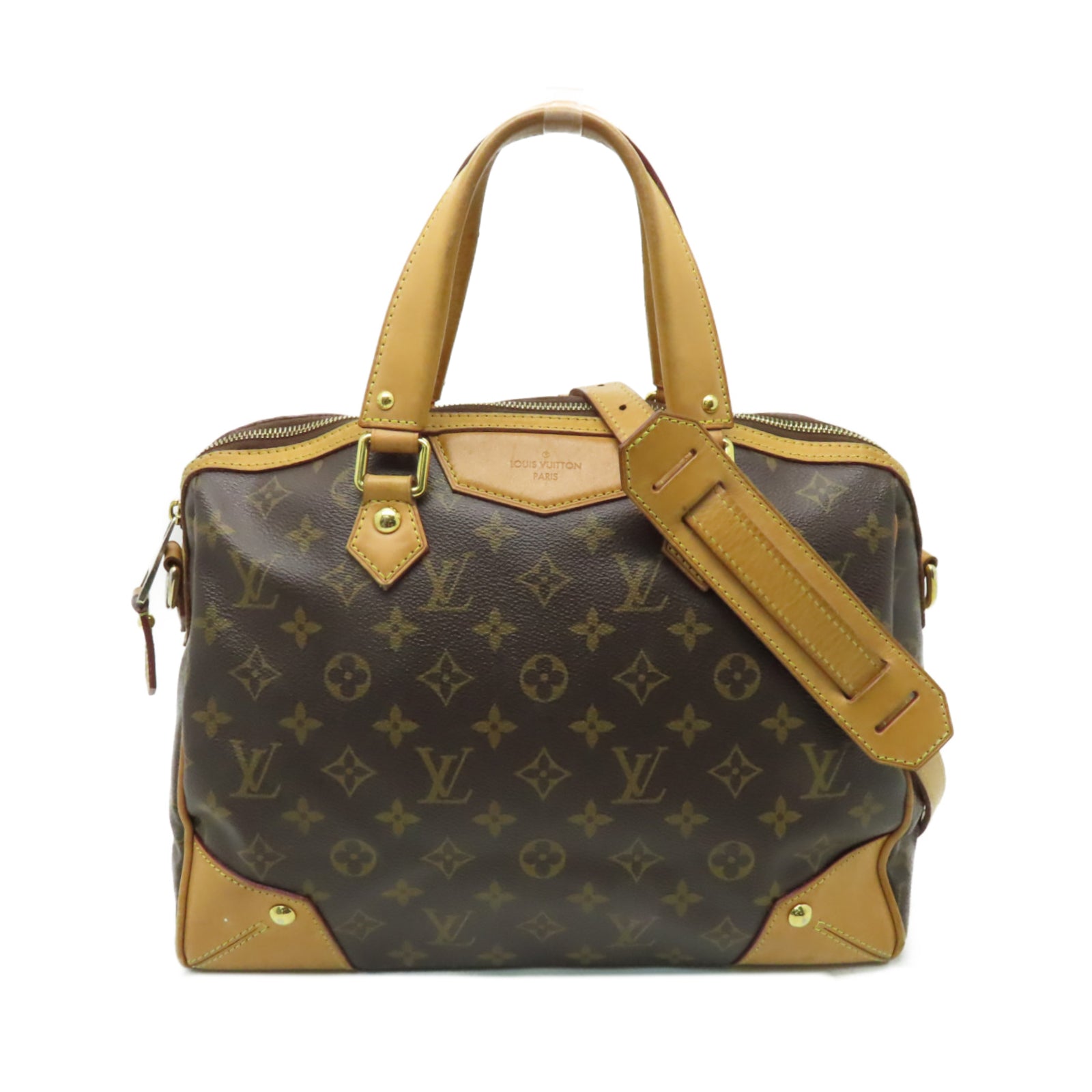 LOUIS VUITTON 【激減優惠】Monogram Retiro PM金扣手挽肩背兩用袋棕色