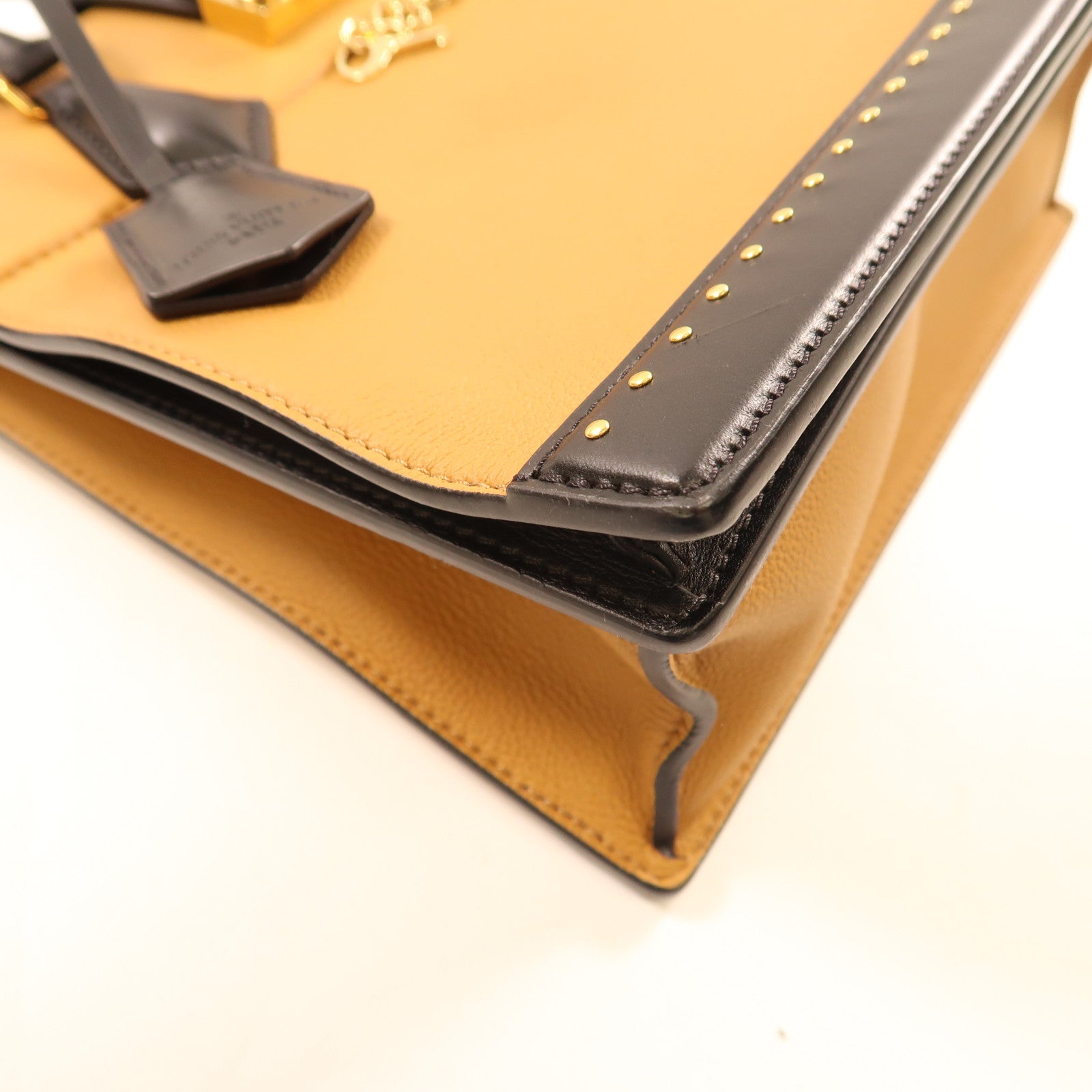 LOUIS VUITTON LV GHW Studs Bicolor 2Way Shoulder Hand Bag M51654 Beige/Black