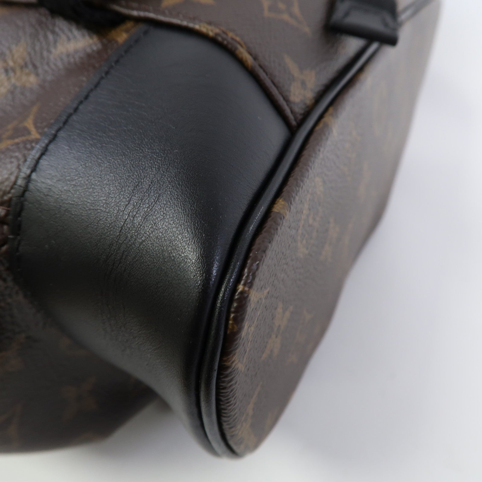 LOUIS VUITTON Monogram Macassar Christopher MM銀扣背包啡色