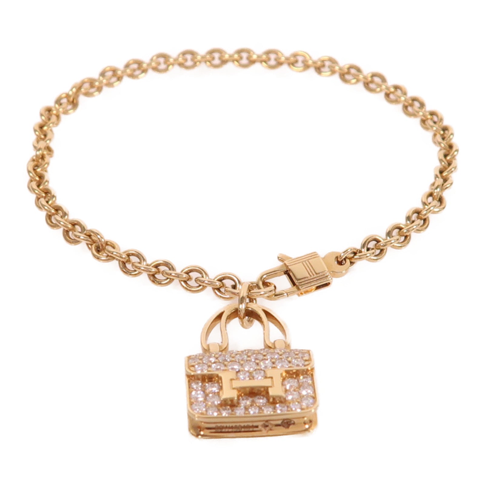 HERMES 18K玫瑰金Amulettes Constance Bracelet手鏈