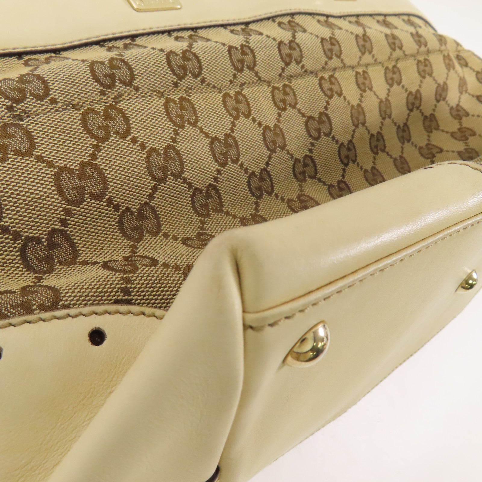 GUCCI 帆布/皮革Shoulder Bag金扣肩背袋