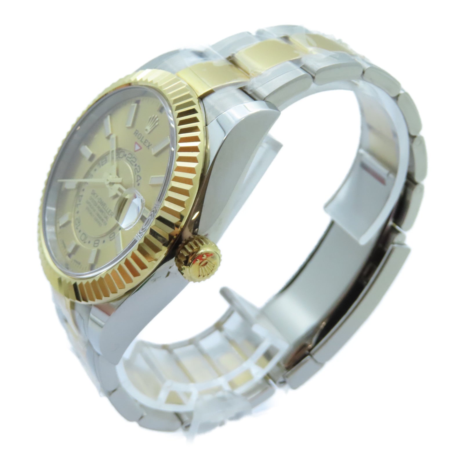 ROLEX Sky Dweller 18K黃金/不鏽鋼手錶自動機芯金色