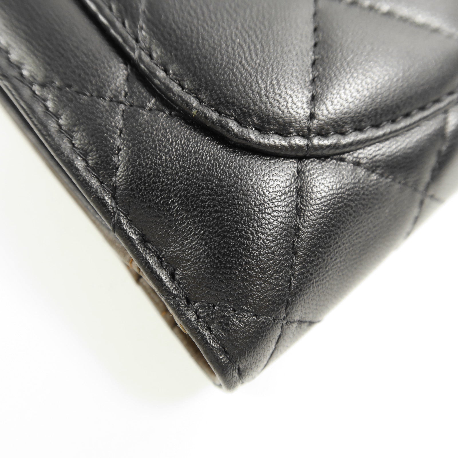 CHANEL 羊皮皮革Wallet銀扣錢包黑色