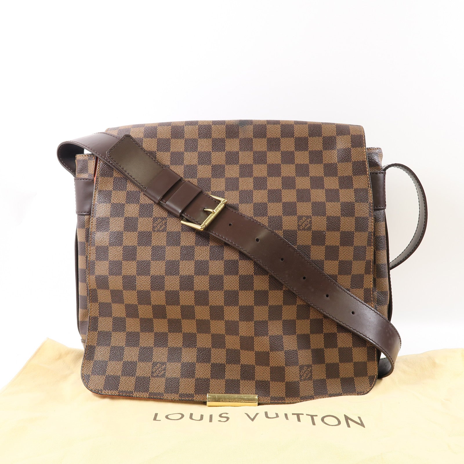 LOUIS VUITTON Damier Ebene Bastille金扣肩背袋啡色