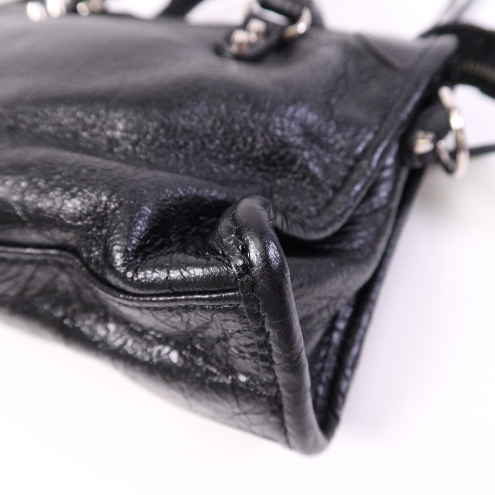 BALENCIAGA 羊皮皮革Nano City銀扣手挽肩背兩用袋