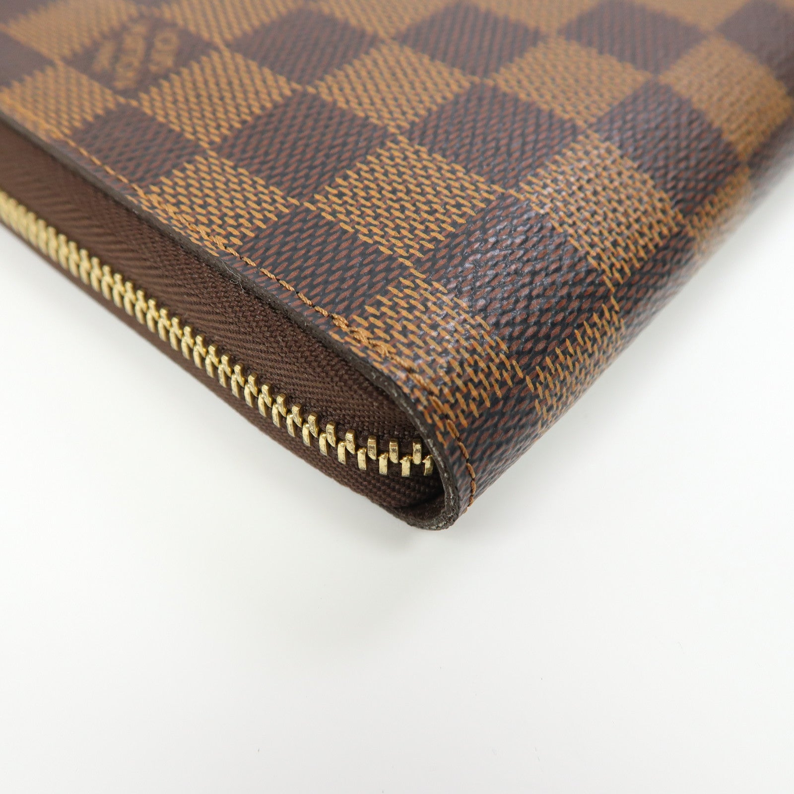 LOUIS VUITTON Damier Zippy Organizer金扣拉鍊長錢包啡色