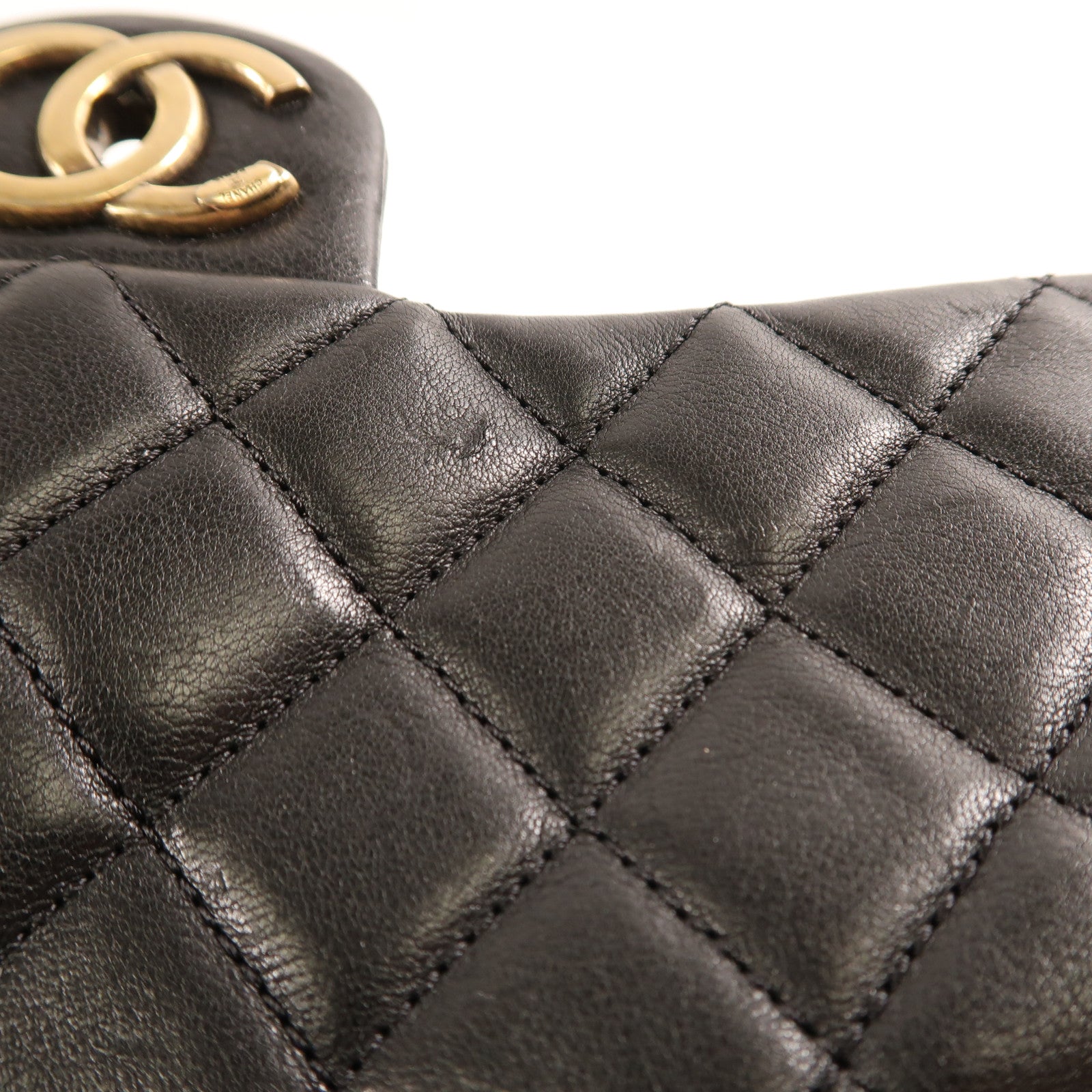 CHANEL 牛皮皮革Chain Shoulder金扣鏈帶肩背袋