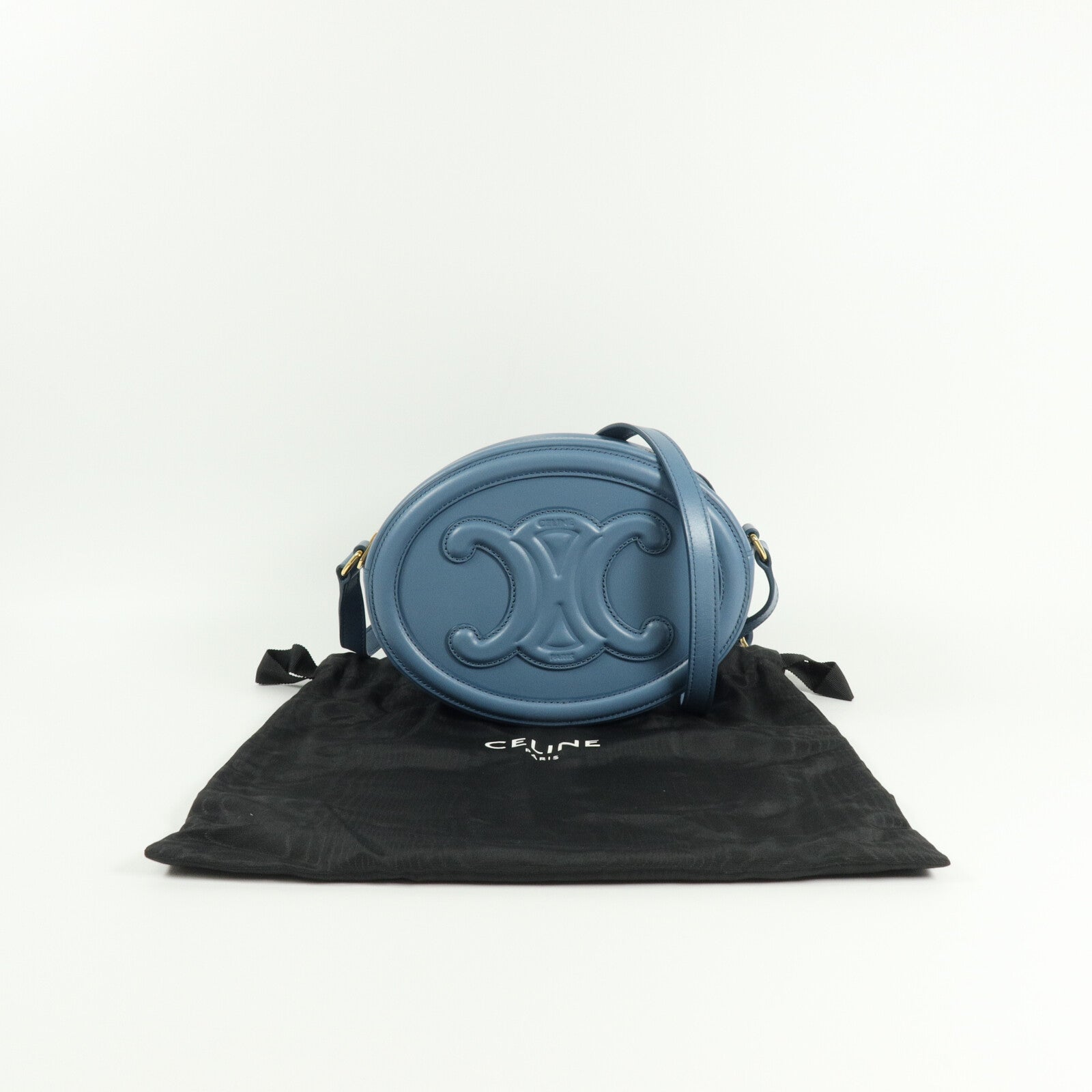CELINE 牛皮皮革Cuir Triomphe Oval Purse肩背袋