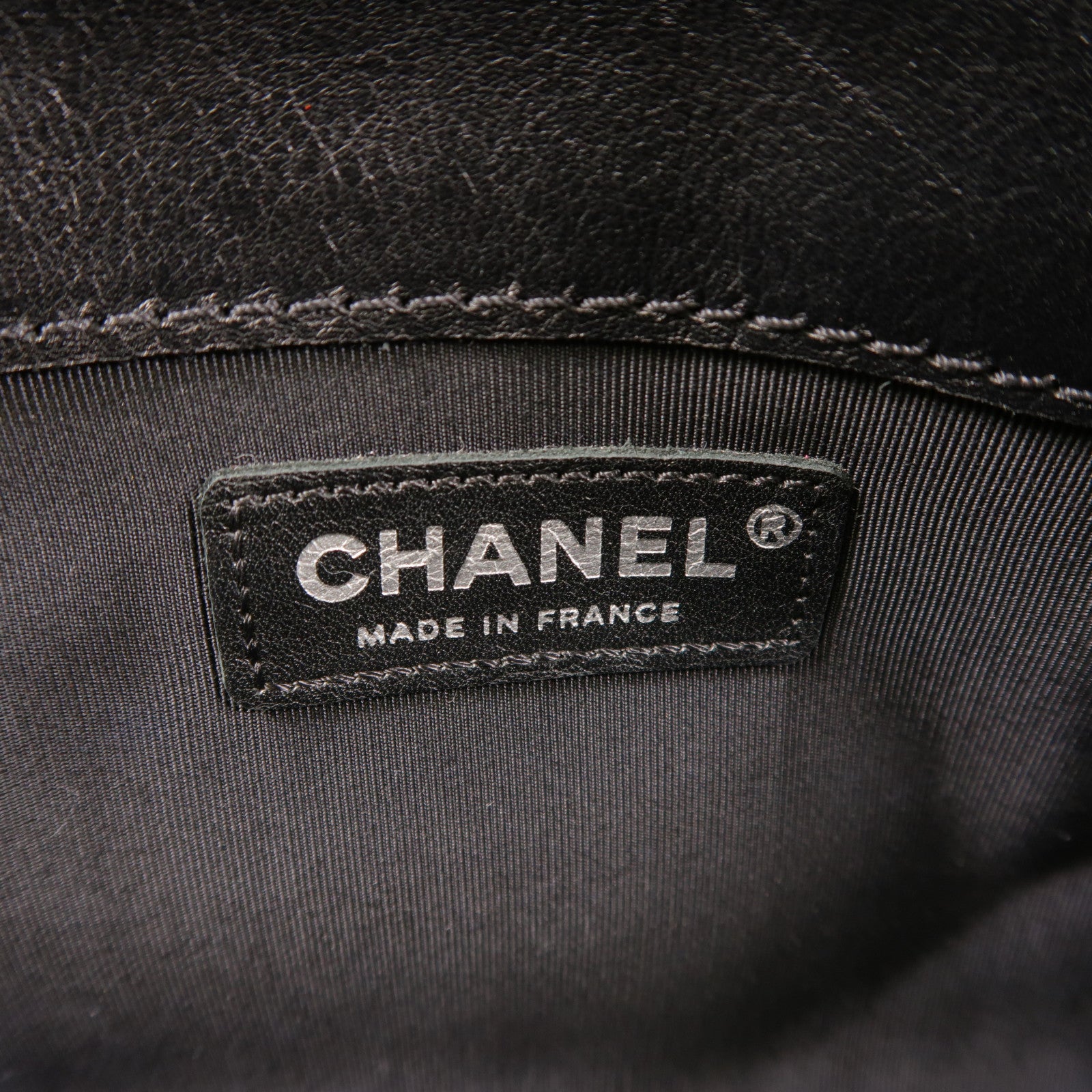 CHANEL CC Boy 28 Chain Shoulder Bag Tweed/Calfskin Leather Black