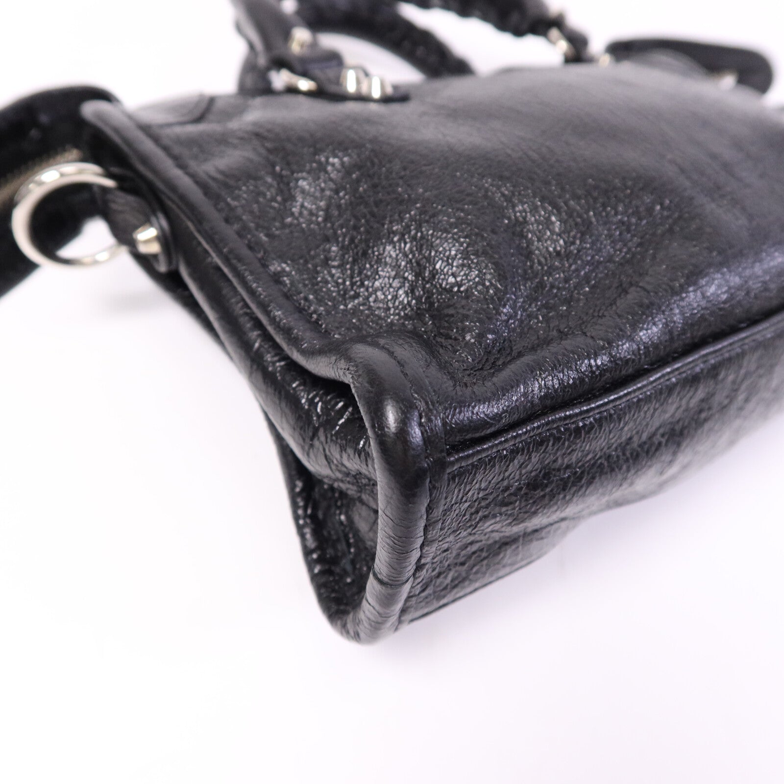 BALENCIAGA 羊皮皮革Nano City銀扣手挽肩背兩用袋