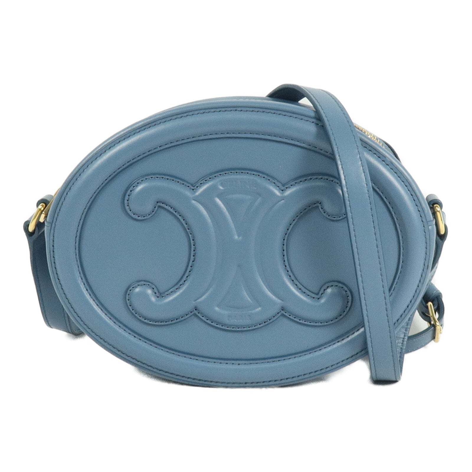 CELINE 牛皮皮革Cuir Triomphe Oval Purse肩背袋