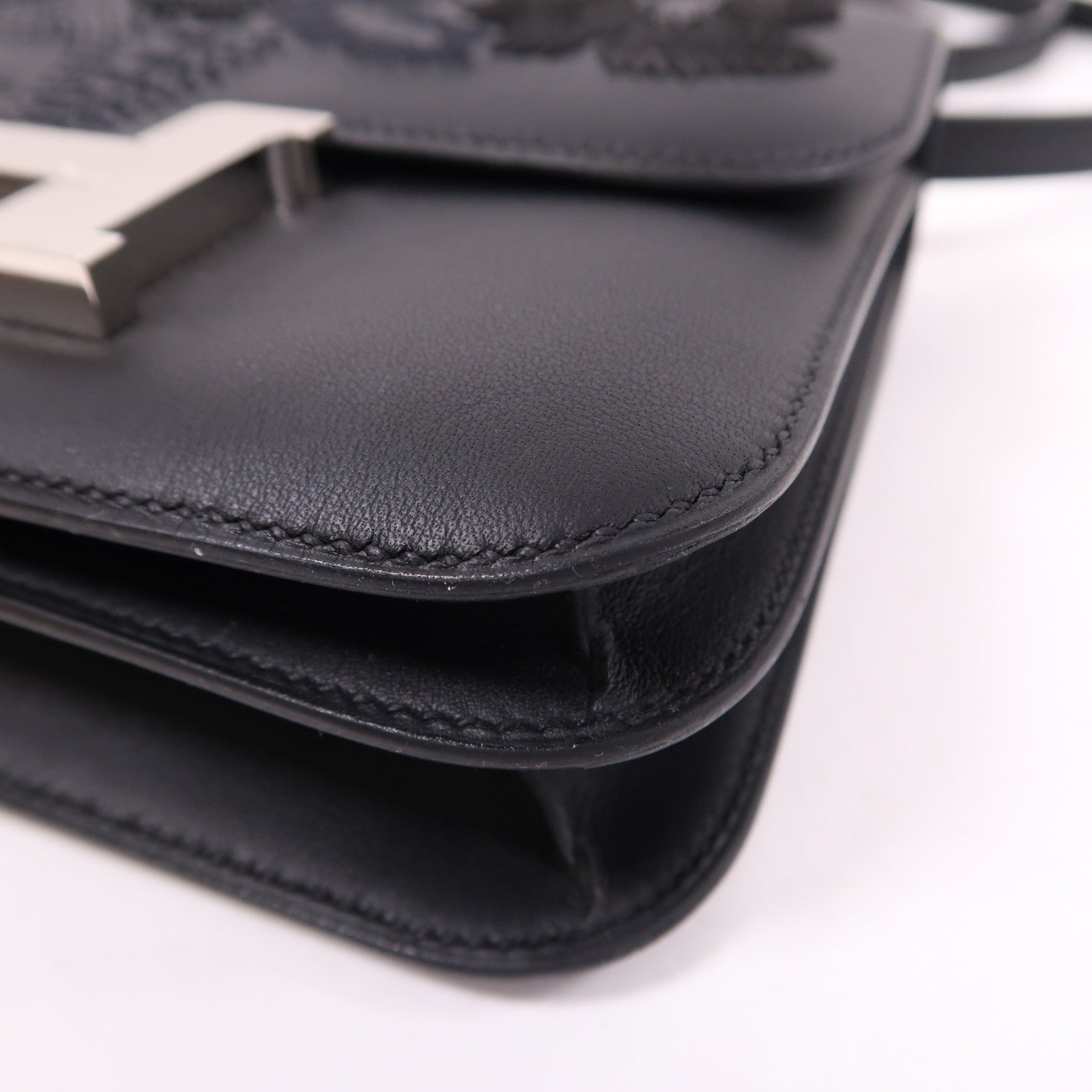 HERMES 【激減優惠】Swift皮革Dancing Flowers銀扣肩背袋