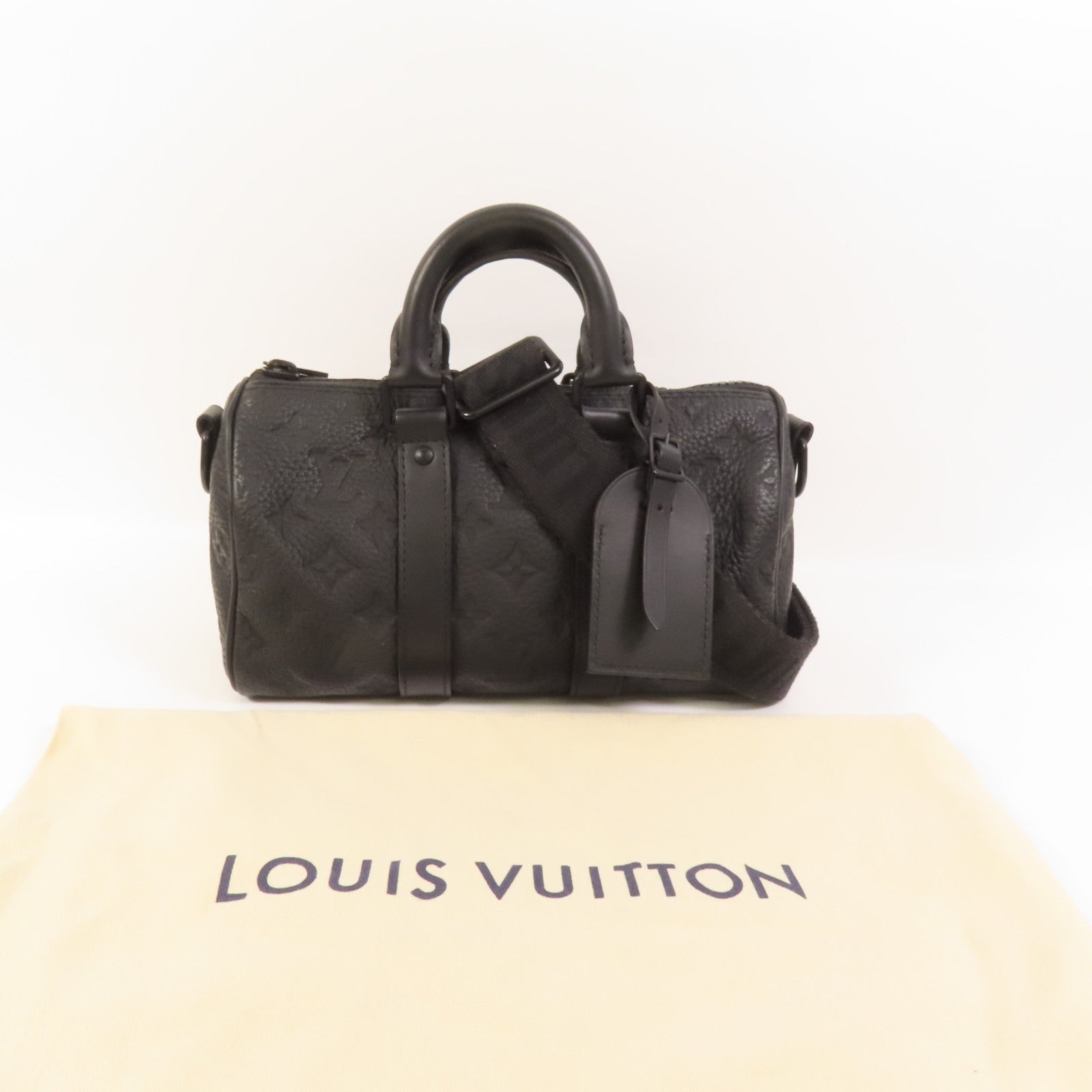 LOUIS VUITTON Taurillon Monogram Keepall Bandouliere 25手挽肩背兩用袋