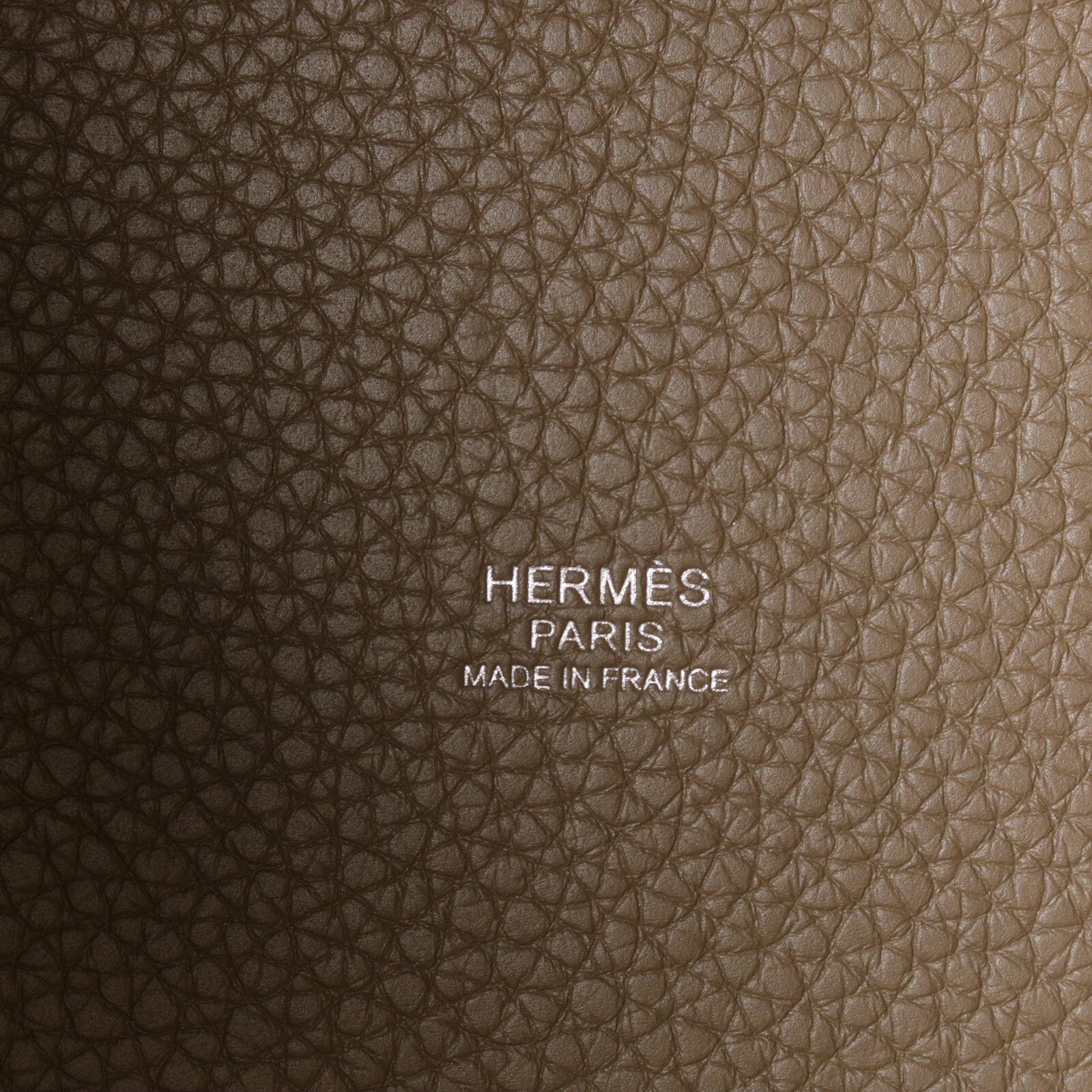 HERMES Clemence皮革Picotin MM手挽袋Etoupe
