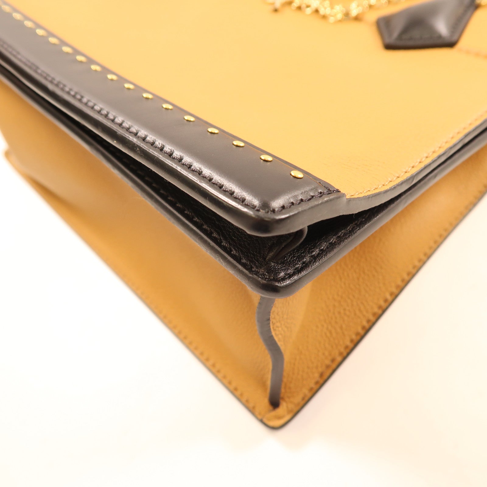 LOUIS VUITTON LV GHW Studs Bicolor 2Way Shoulder Hand Bag M51654 Beige/Black