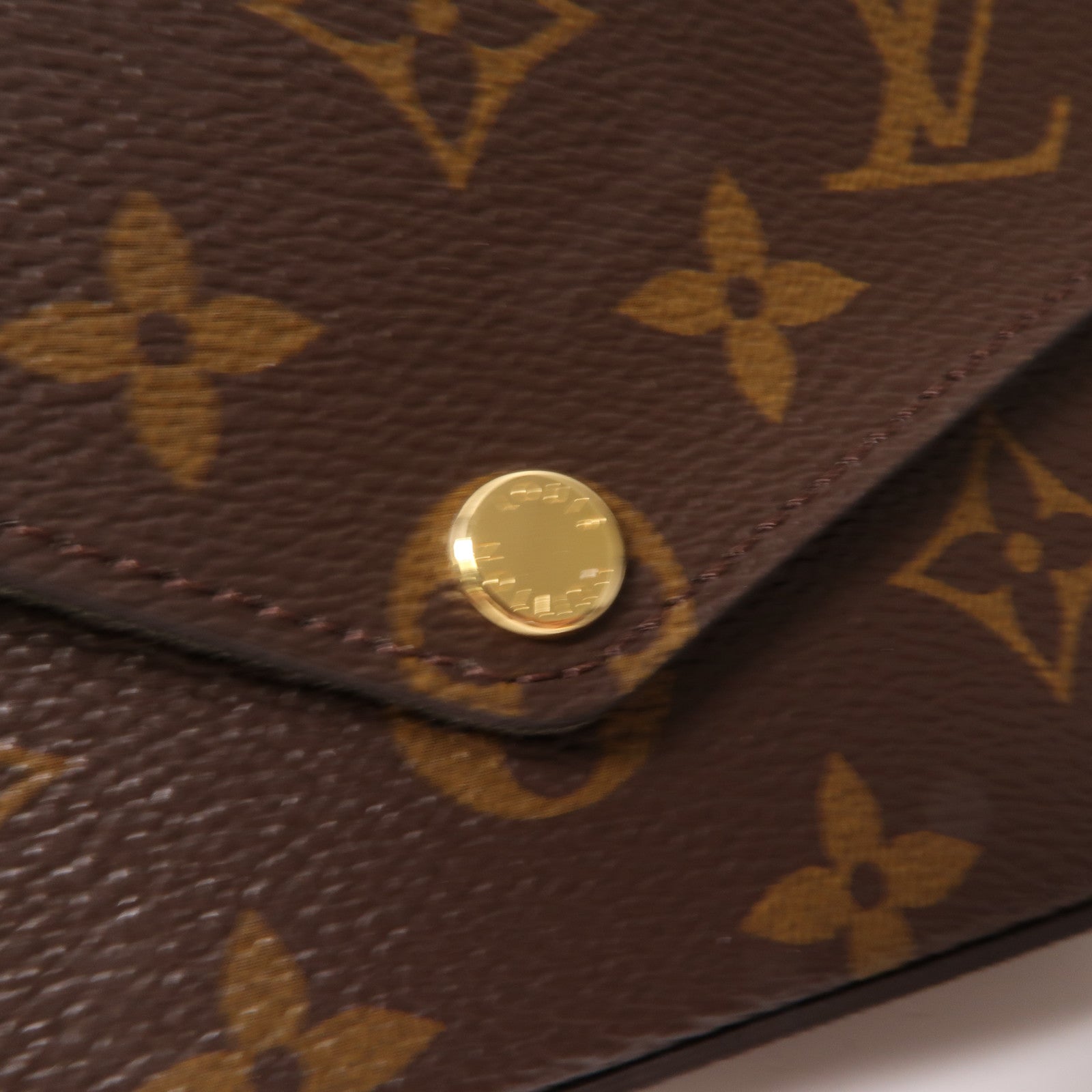 LOUIS VUITTON Monogram Felicie Strap & Go金扣肩背袋啡色
