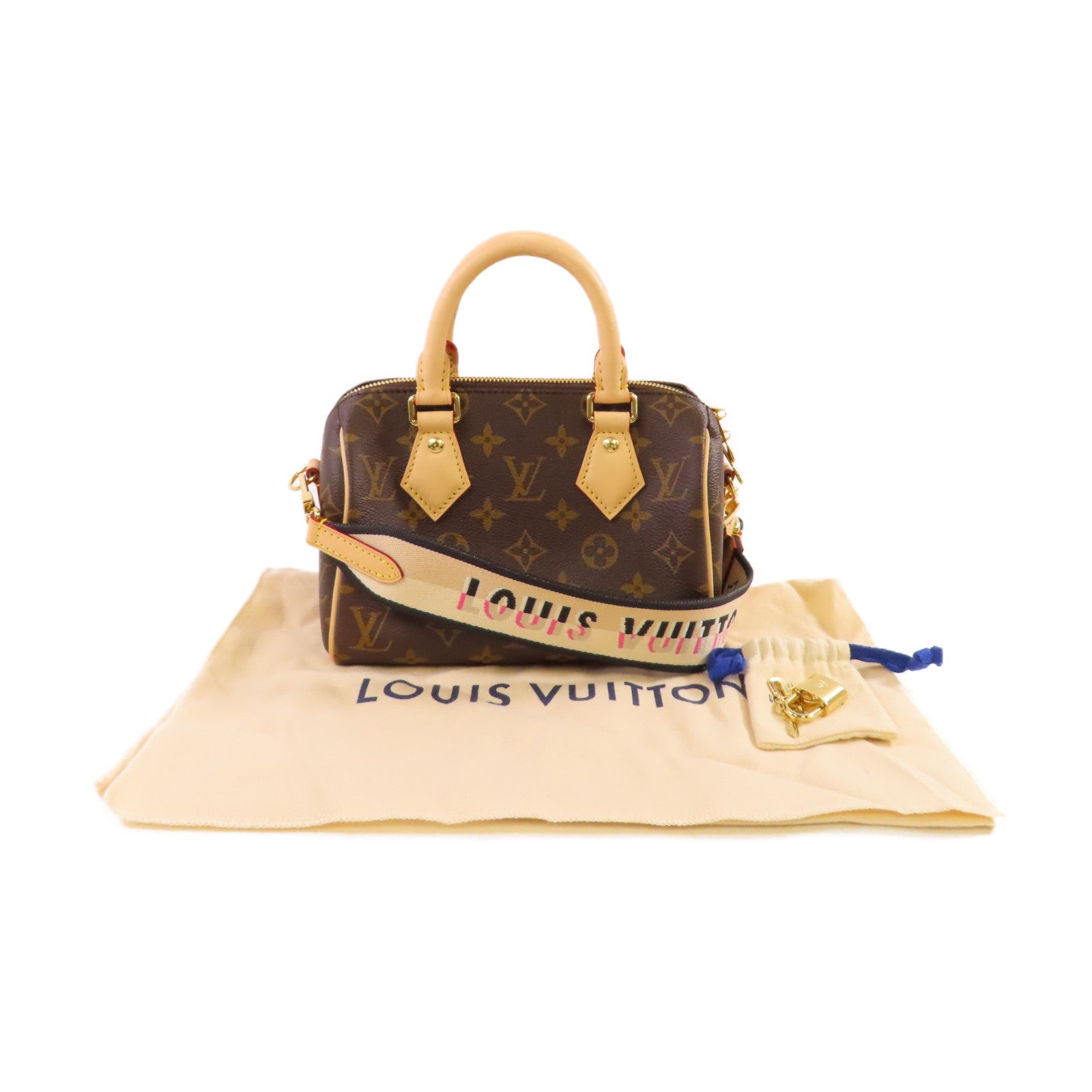 LOUIS VUITTON Monogram Speedy Bandouliere 20 Bag金扣手挽肩背兩用袋啡色