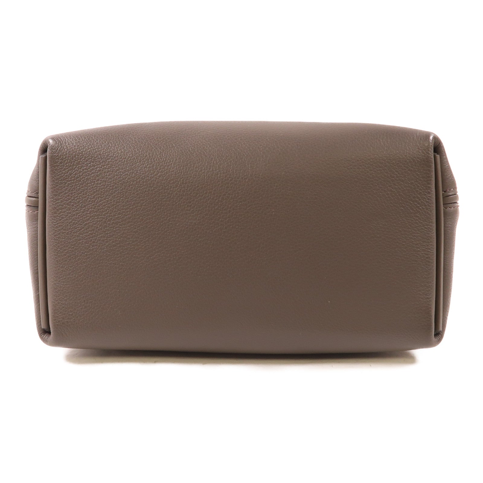 HERMES Evercolor皮革24/24 Mini銀扣手挽肩背兩用袋Etain灰色