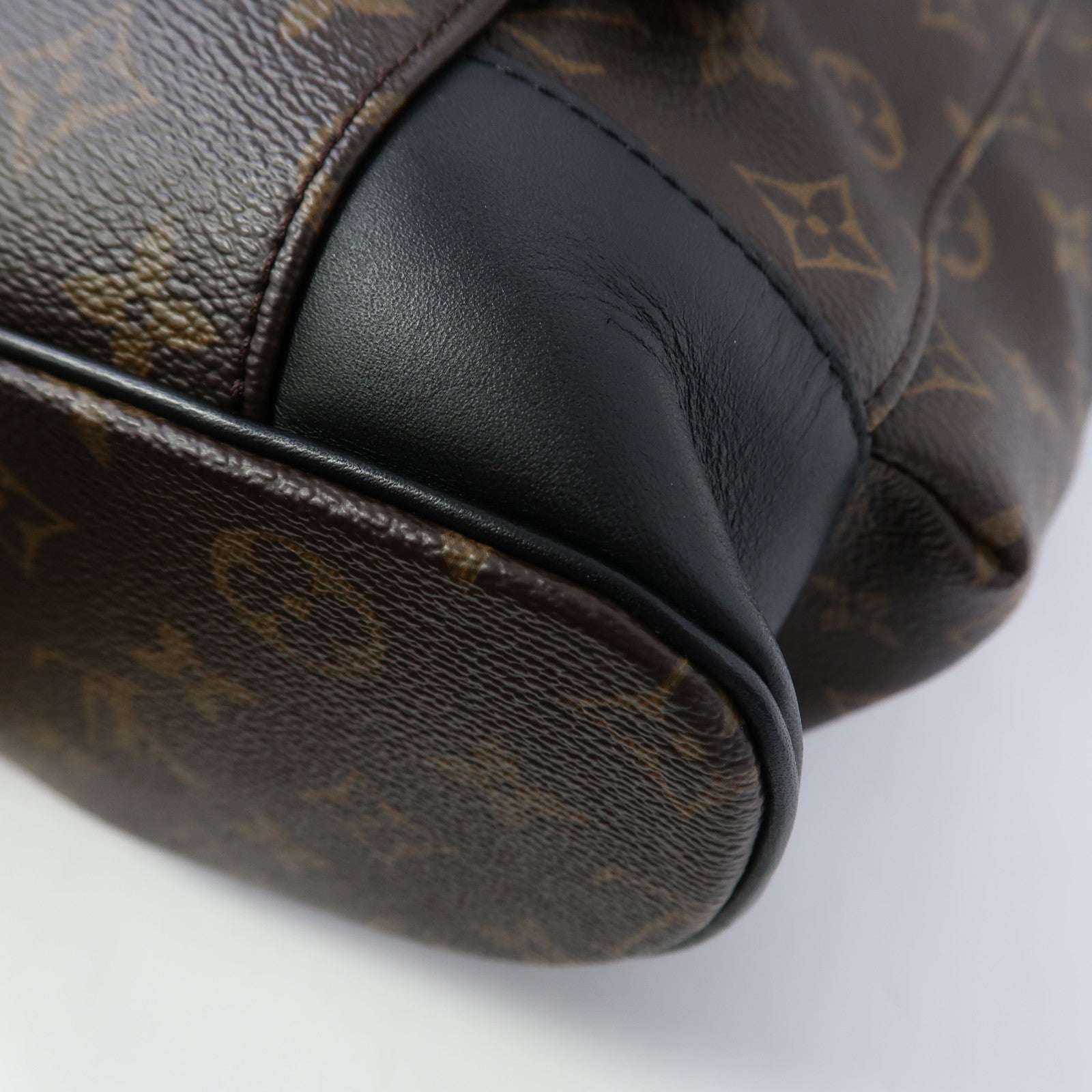 LOUIS VUITTON Monogram Macassar Christopher MM銀扣背包啡色