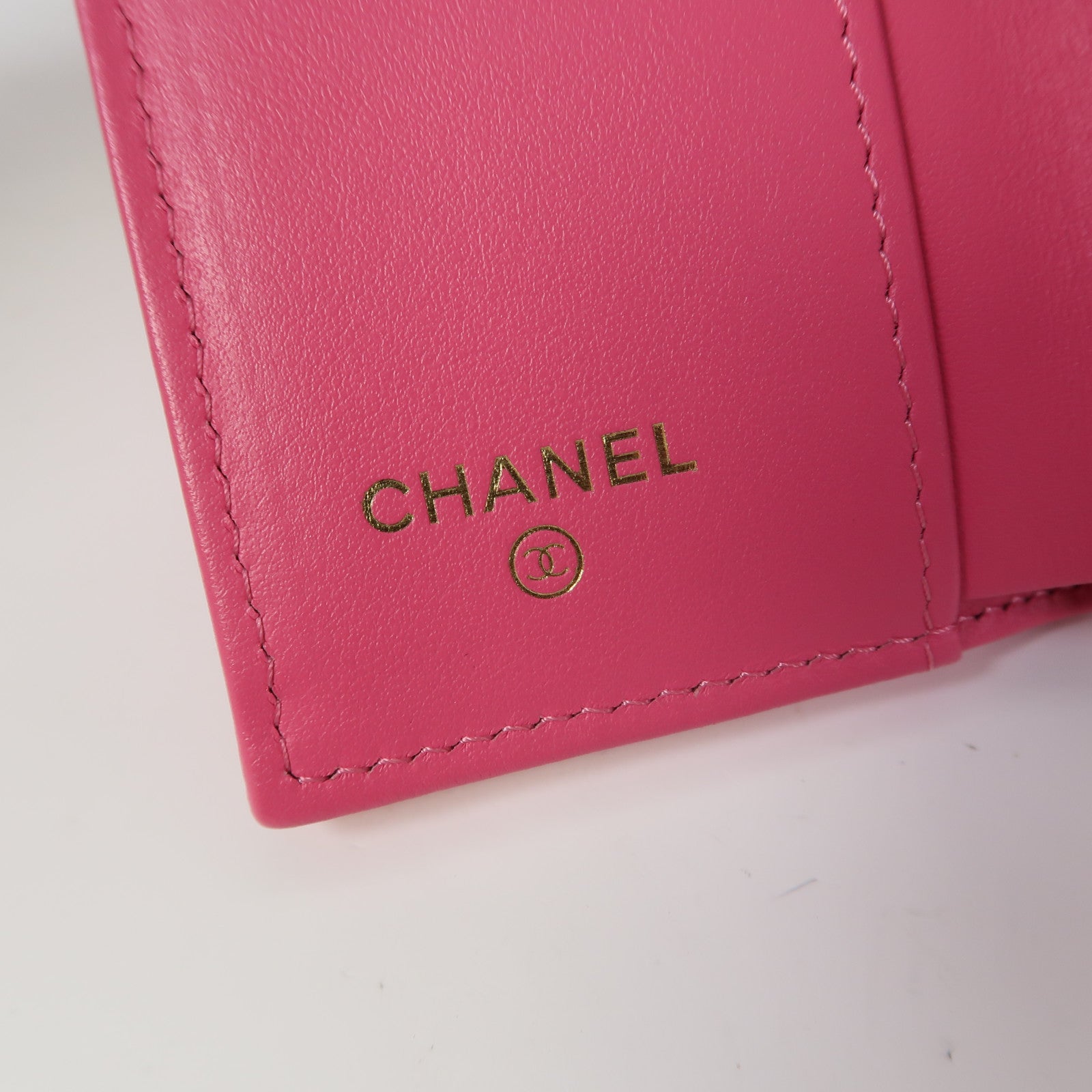 CHANEL 【激減優惠】菱格Caviar皮革Wallet金扣錢包粉紅色