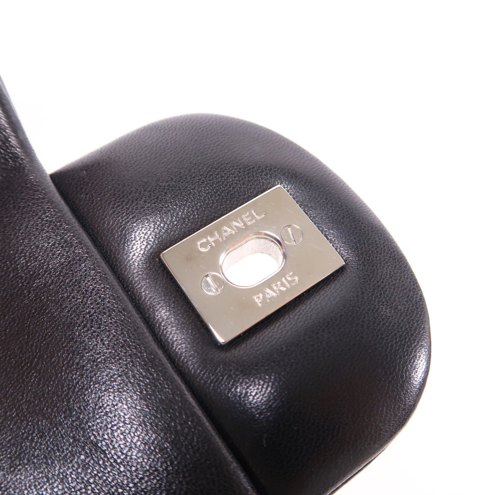 CHANEL CC SHW Large Classic Chain Shoulder Bag Lambskin Leather Black