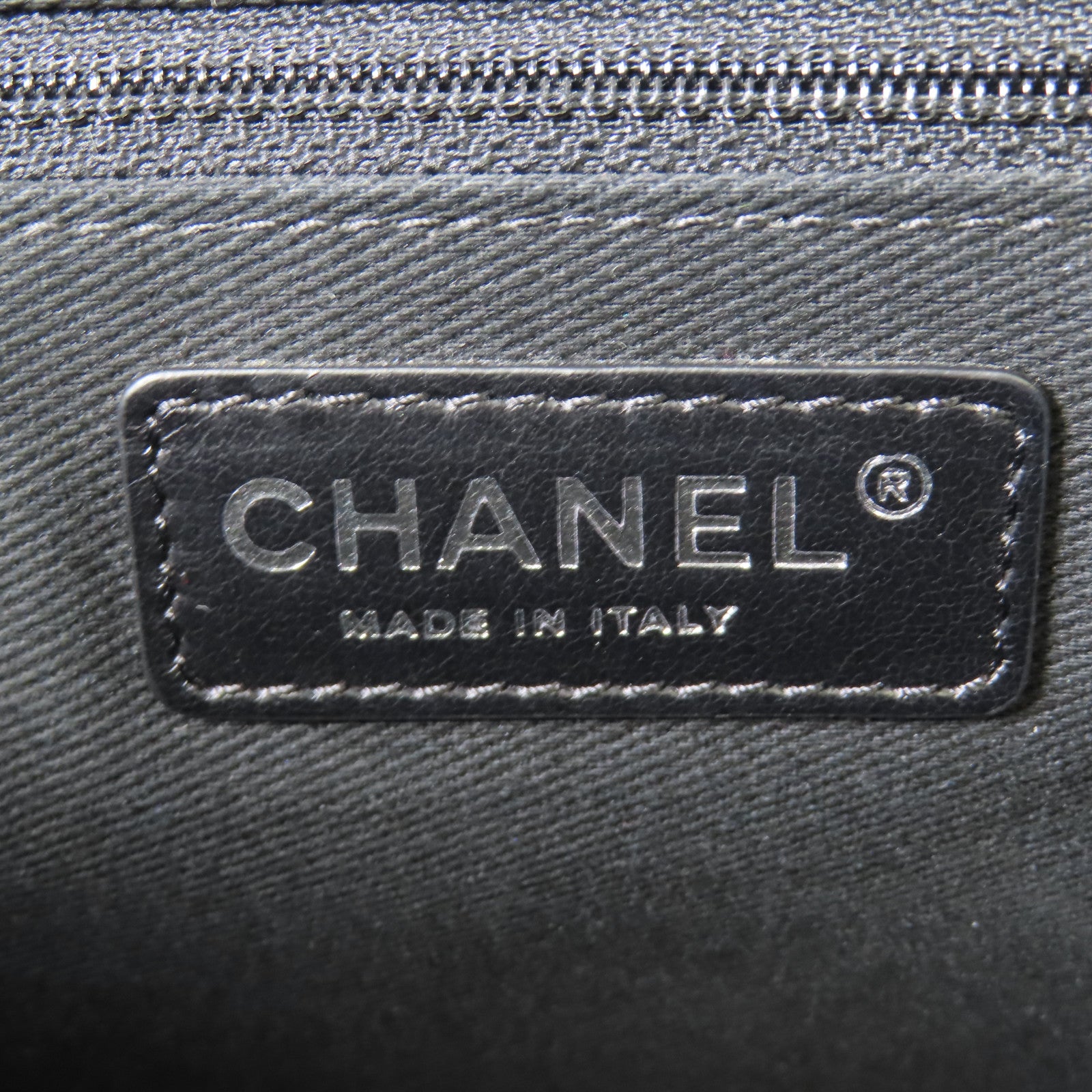 CHANEL 牛皮皮革Chain Shoulder銀扣鏈帶手挽肩背兩用袋